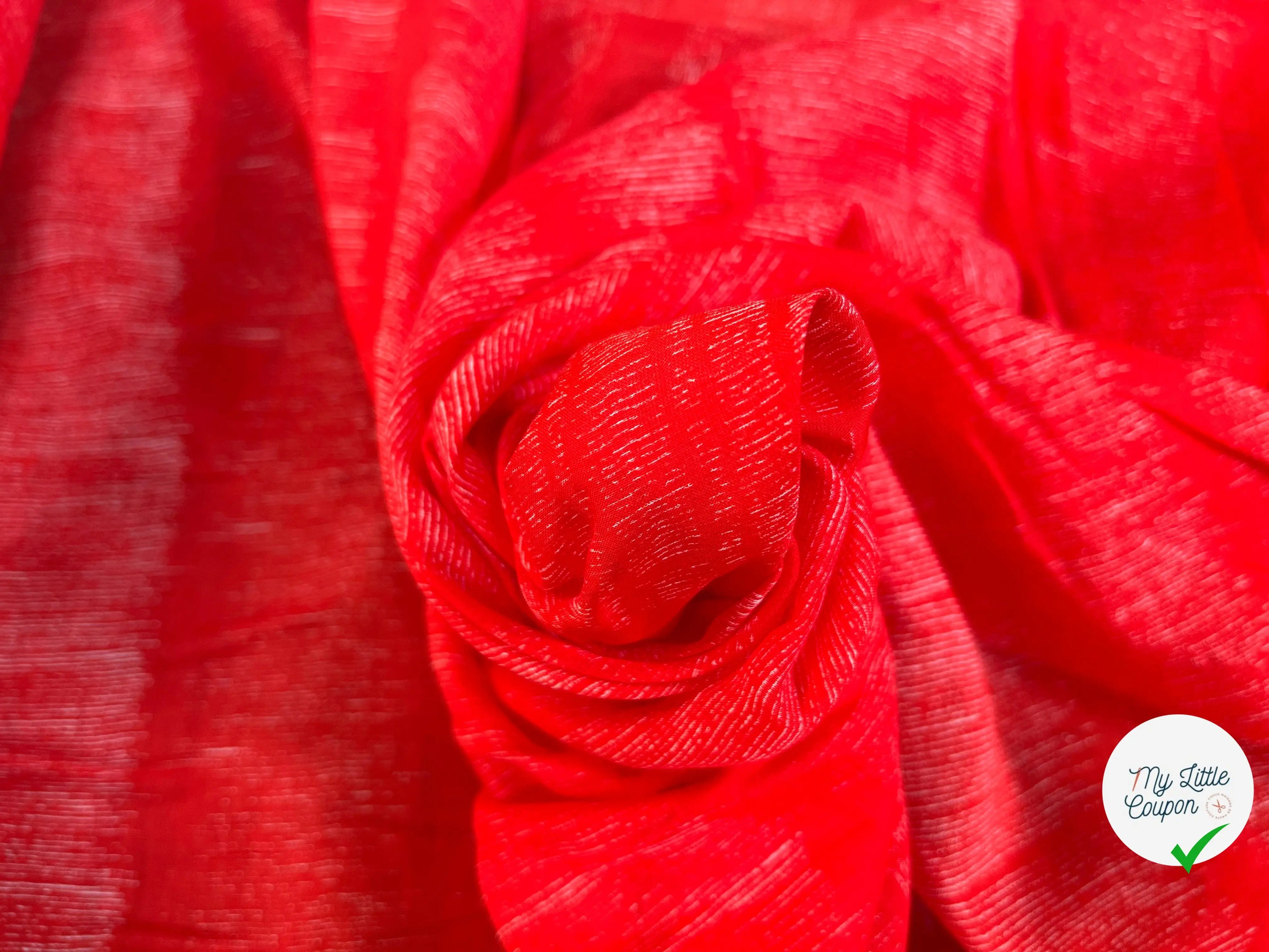 VOILE DE COTON ROUGE BLANC - My Little Coupon