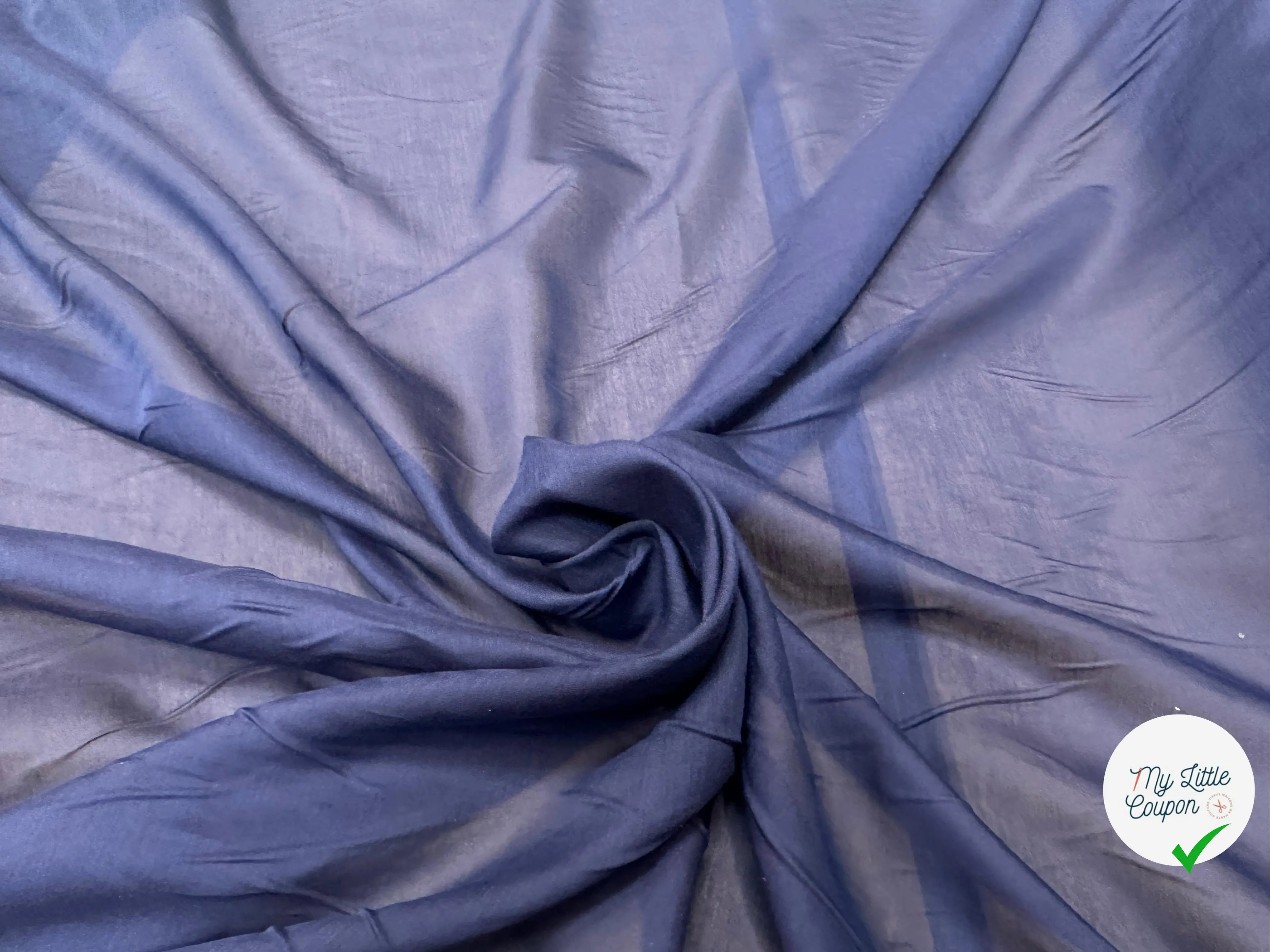 VOILE DE COTON SOIE BLEU MARINE ULTRA DOUX - My Little Coupon