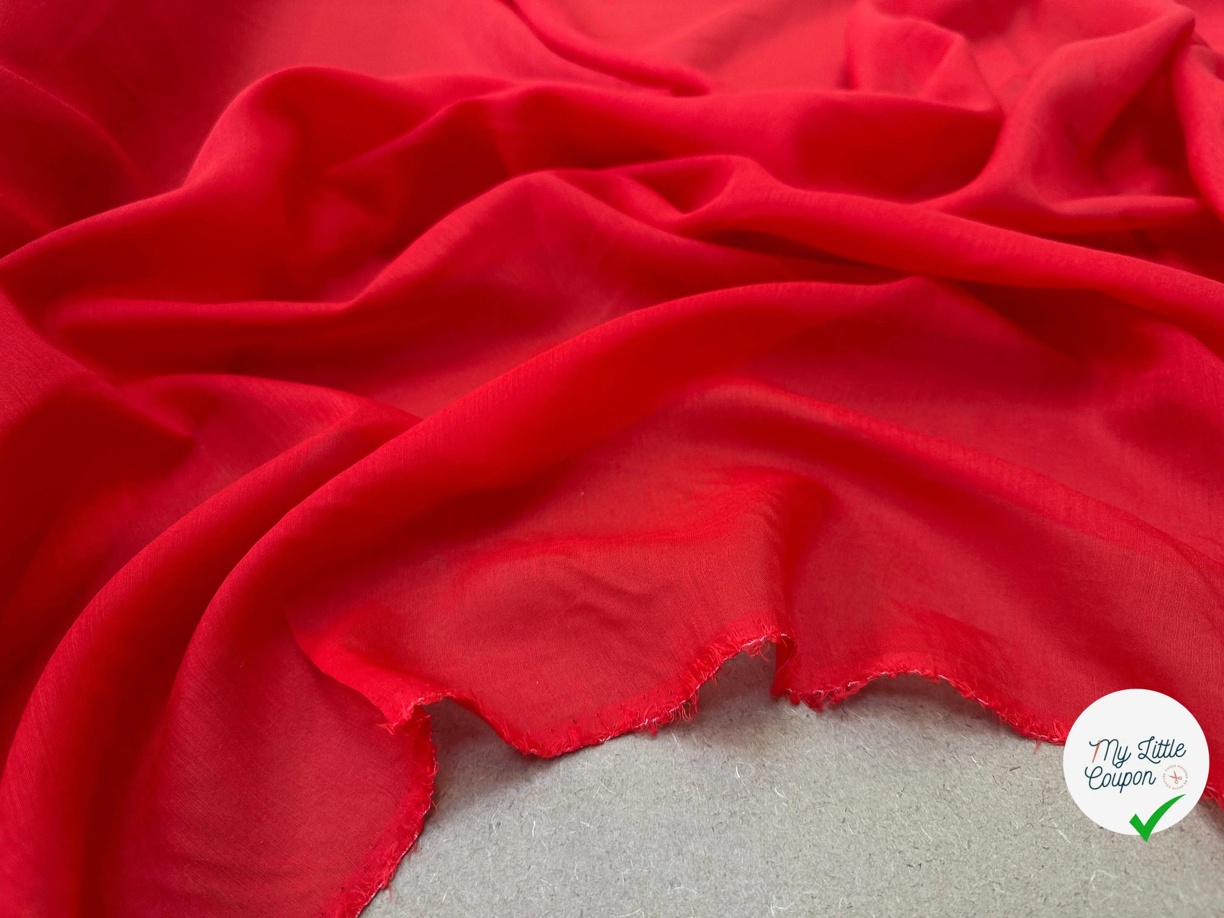 VOILE DE COTON SOIE ROUGE ULTRA DOUX - My Little Coupon