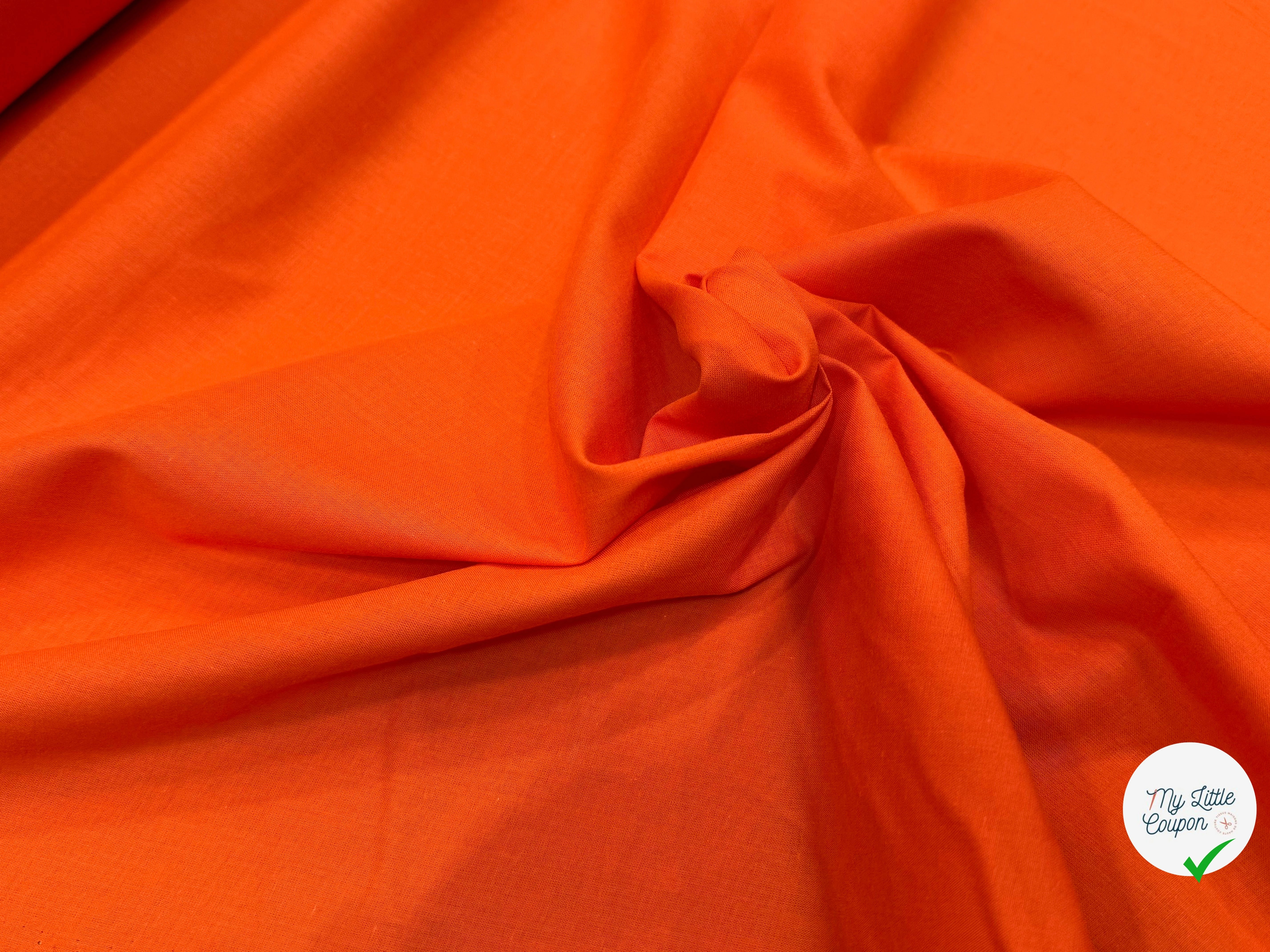 VOILE DE COTON TRÈS BELLE DENSITÉ ORANGE CITROUILLE - My Little Coupon