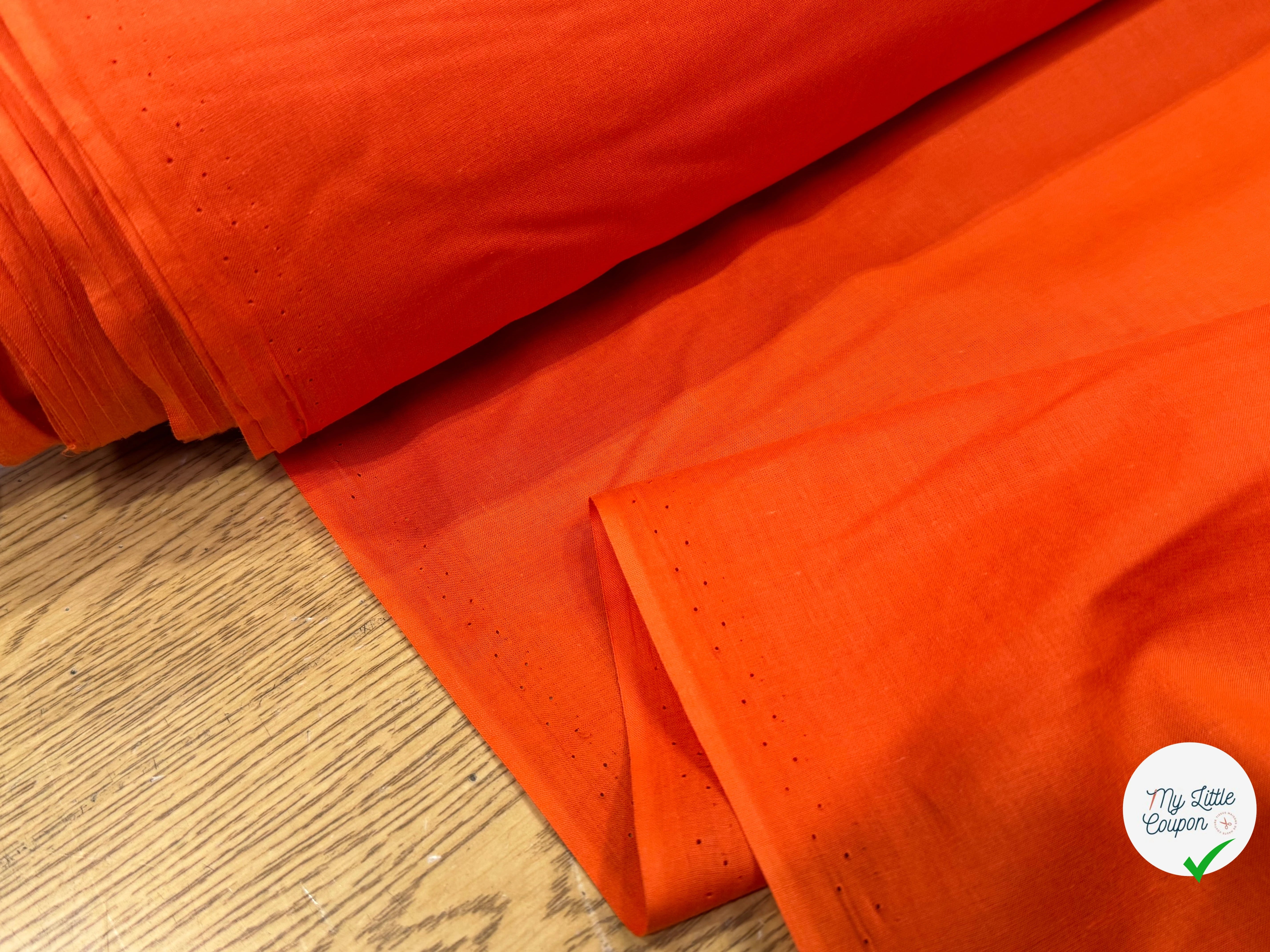 VOILE DE COTON TRÈS BELLE DENSITÉ ORANGE CITROUILLE - My Little Coupon