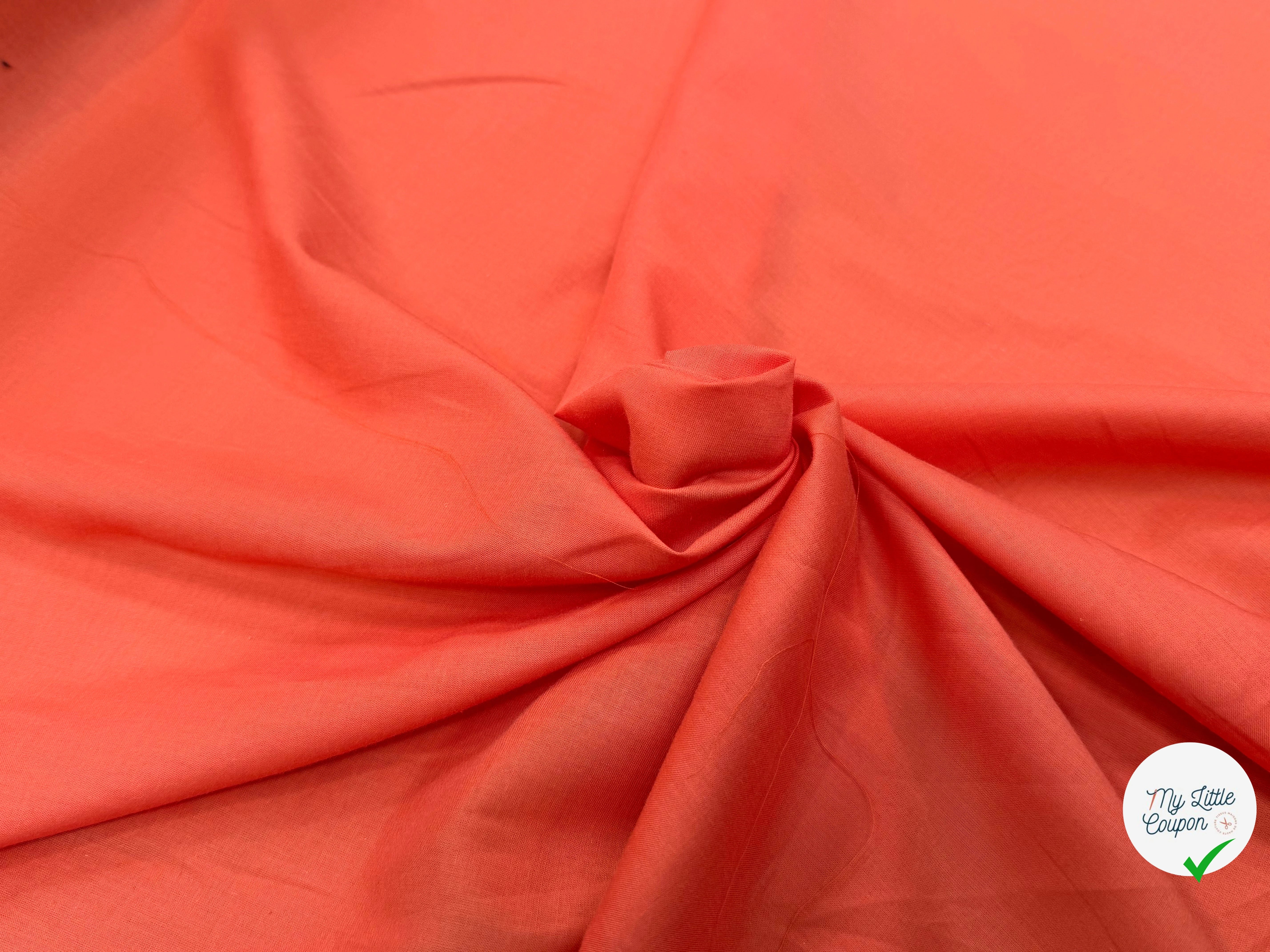VOILE DE COTON TRÈS BELLE DENSITÉ ORANGE PAMPLEMOUSSE - My Little Coupon