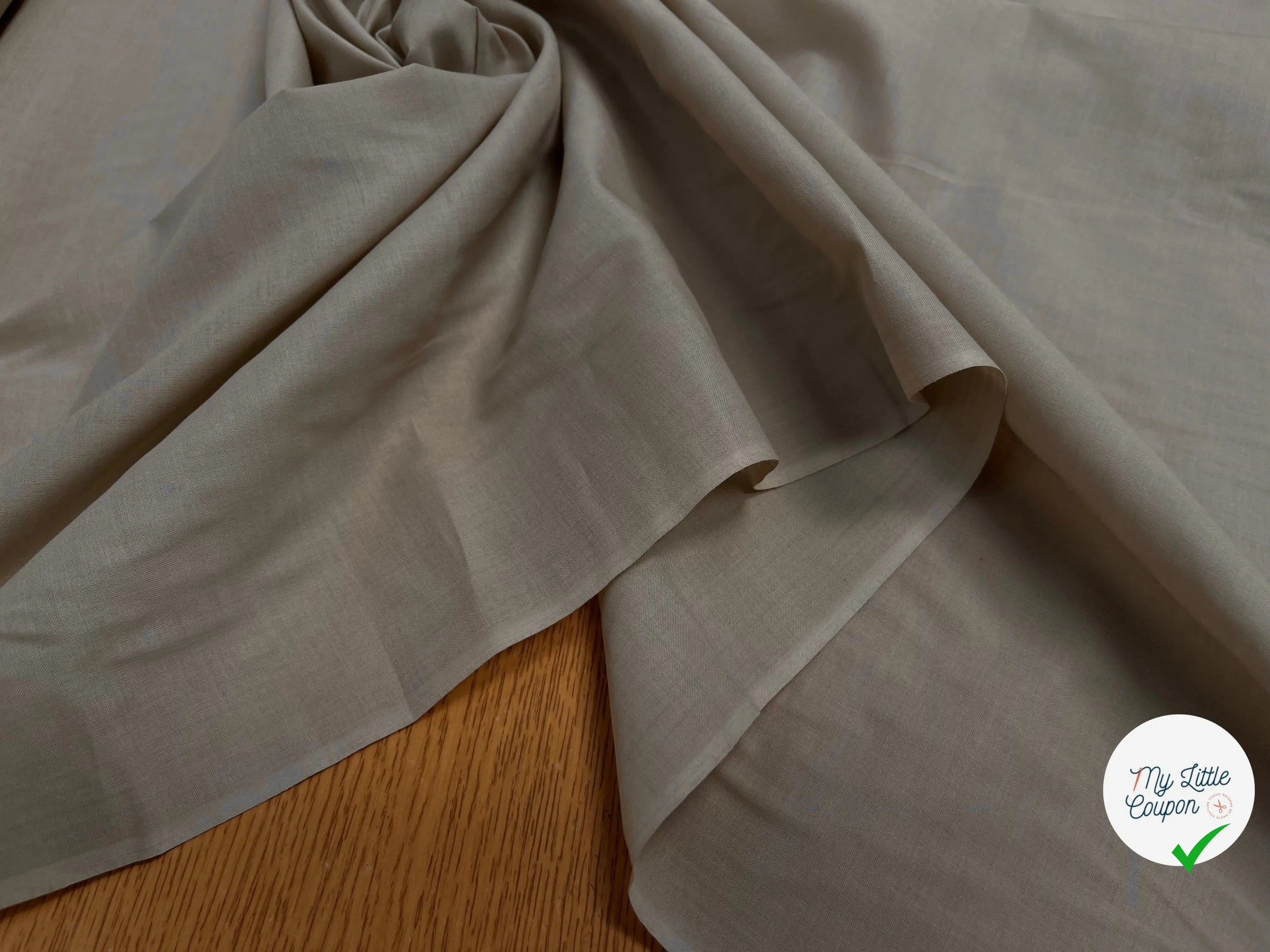 VOILE DE COTON UNI BEIGE - My Little Coupon