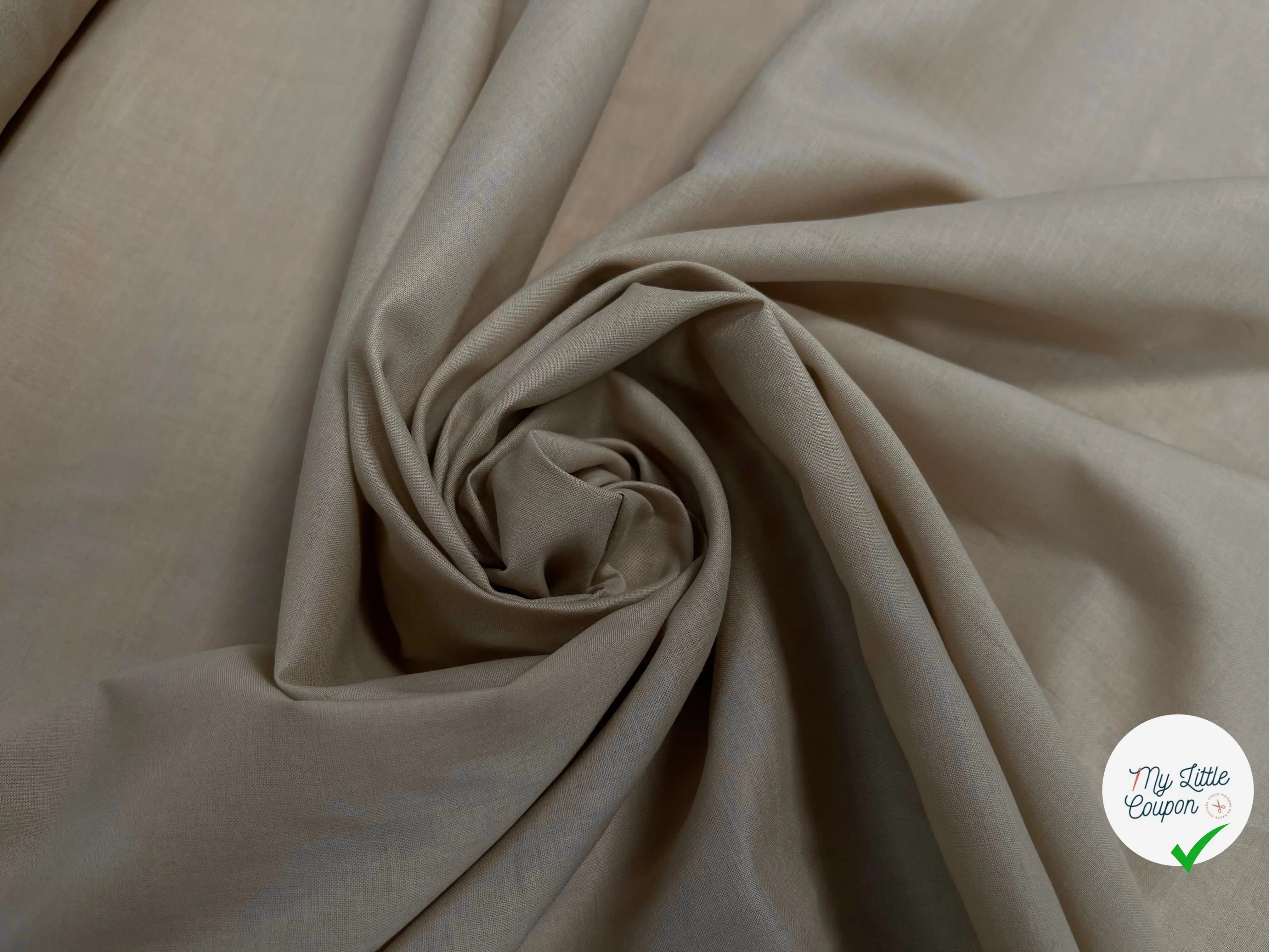 VOILE DE COTON UNI BEIGE - My Little Coupon