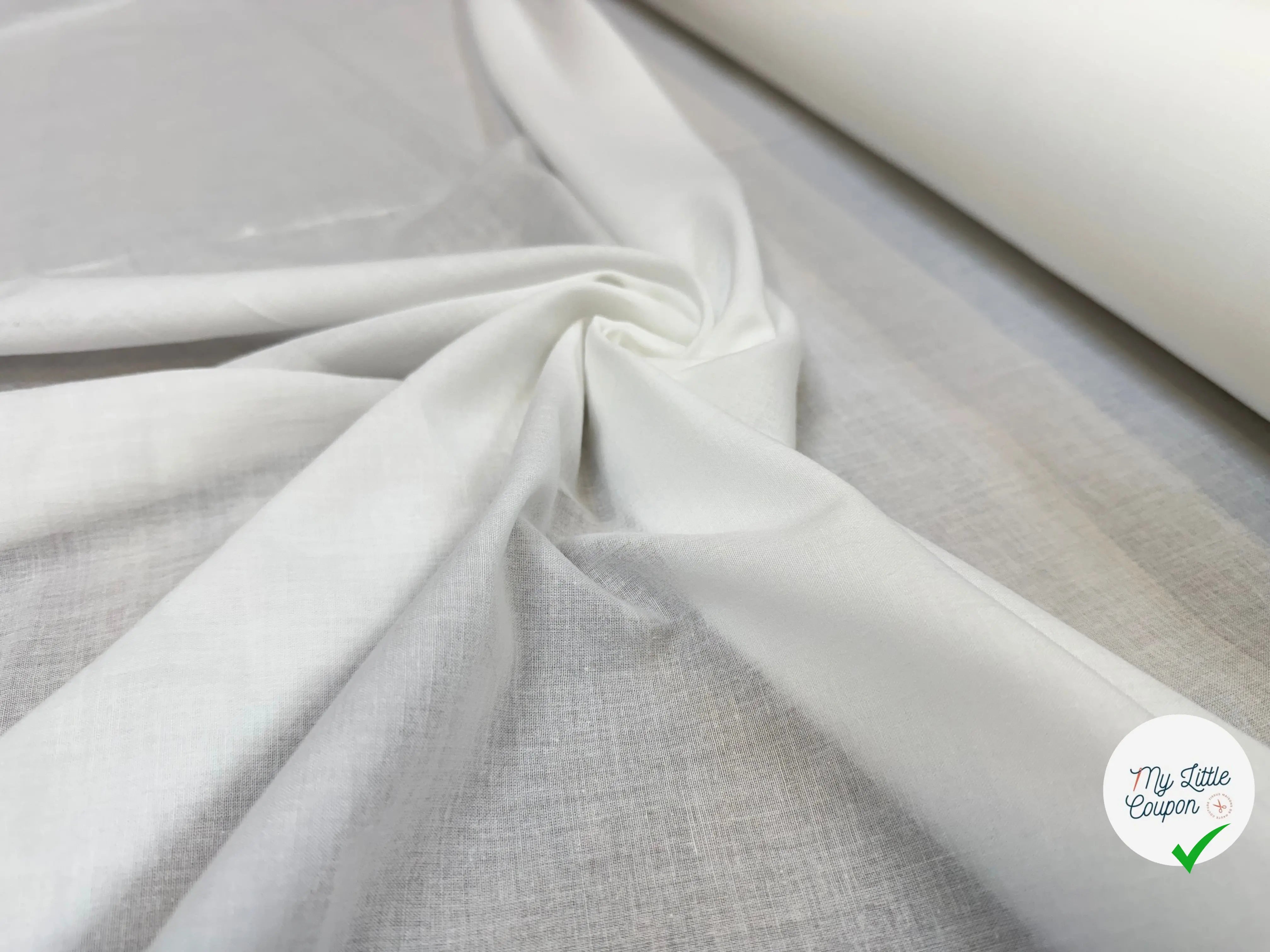 VOILE DE COTON UNI BLANC - My Little Coupon