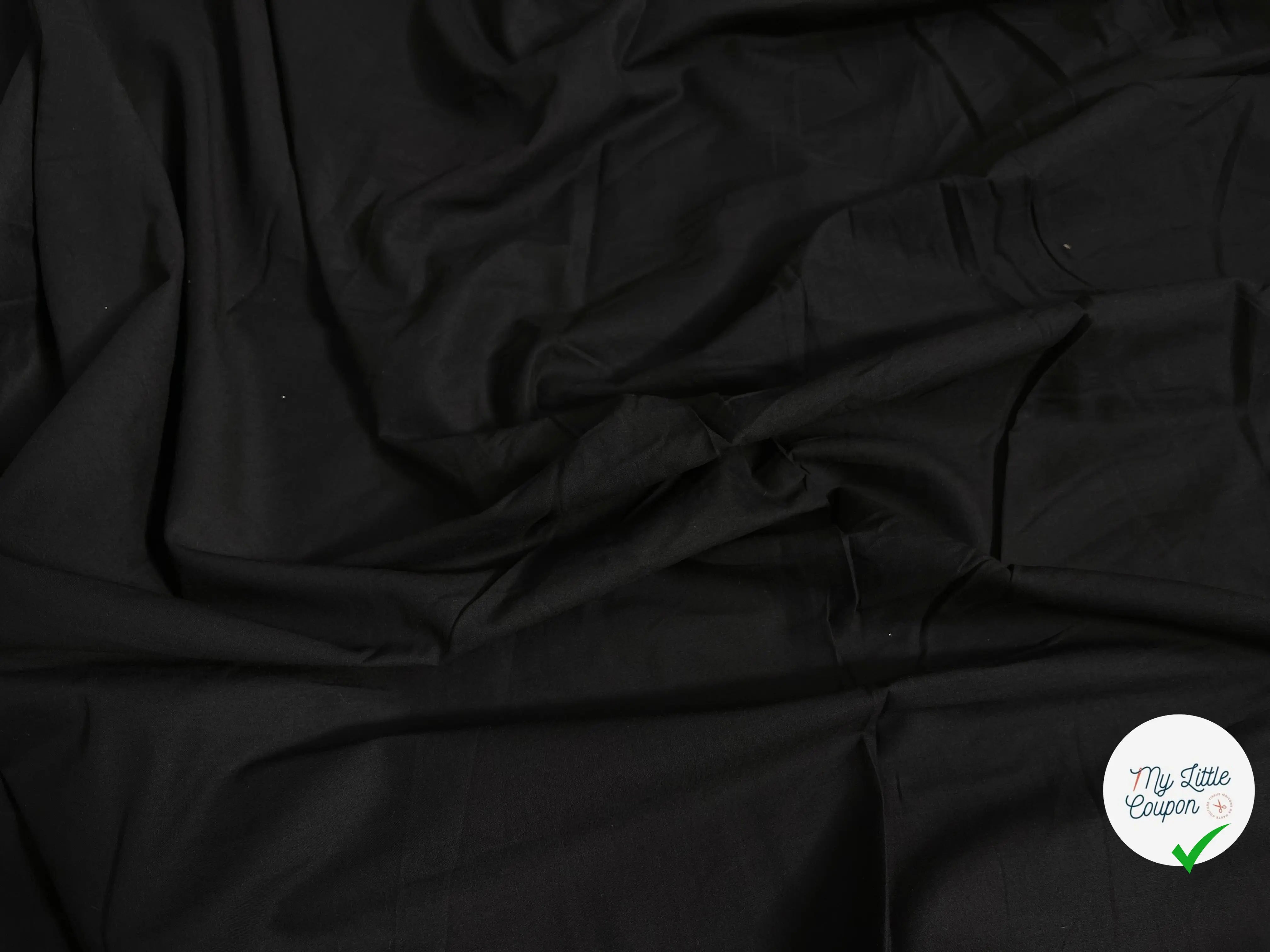VOILE DE COTON UNI NOIR - My Little Coupon