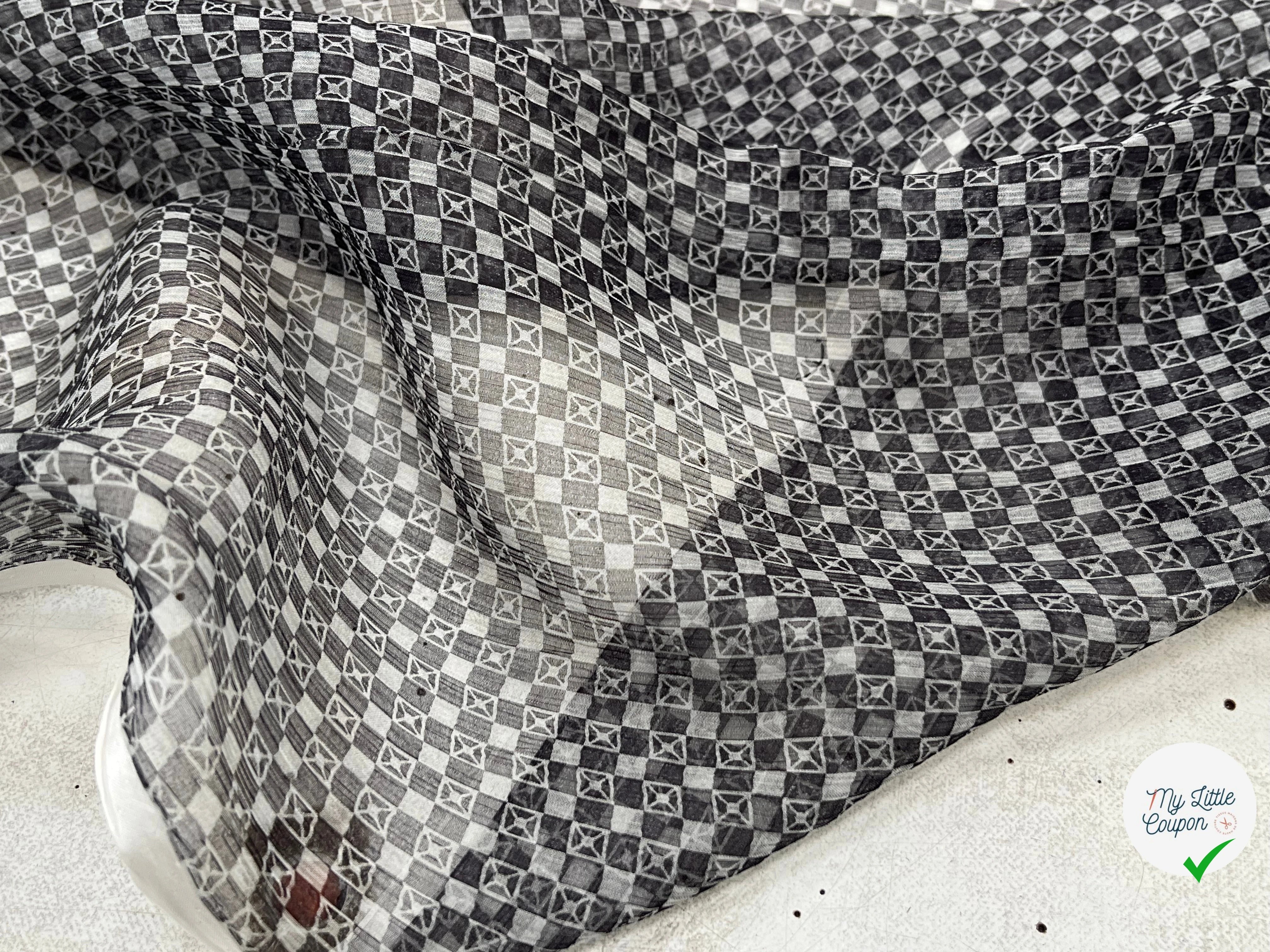 VOILE DE SOIE CARREAUX GÉOMETRIE - My Little Coupon