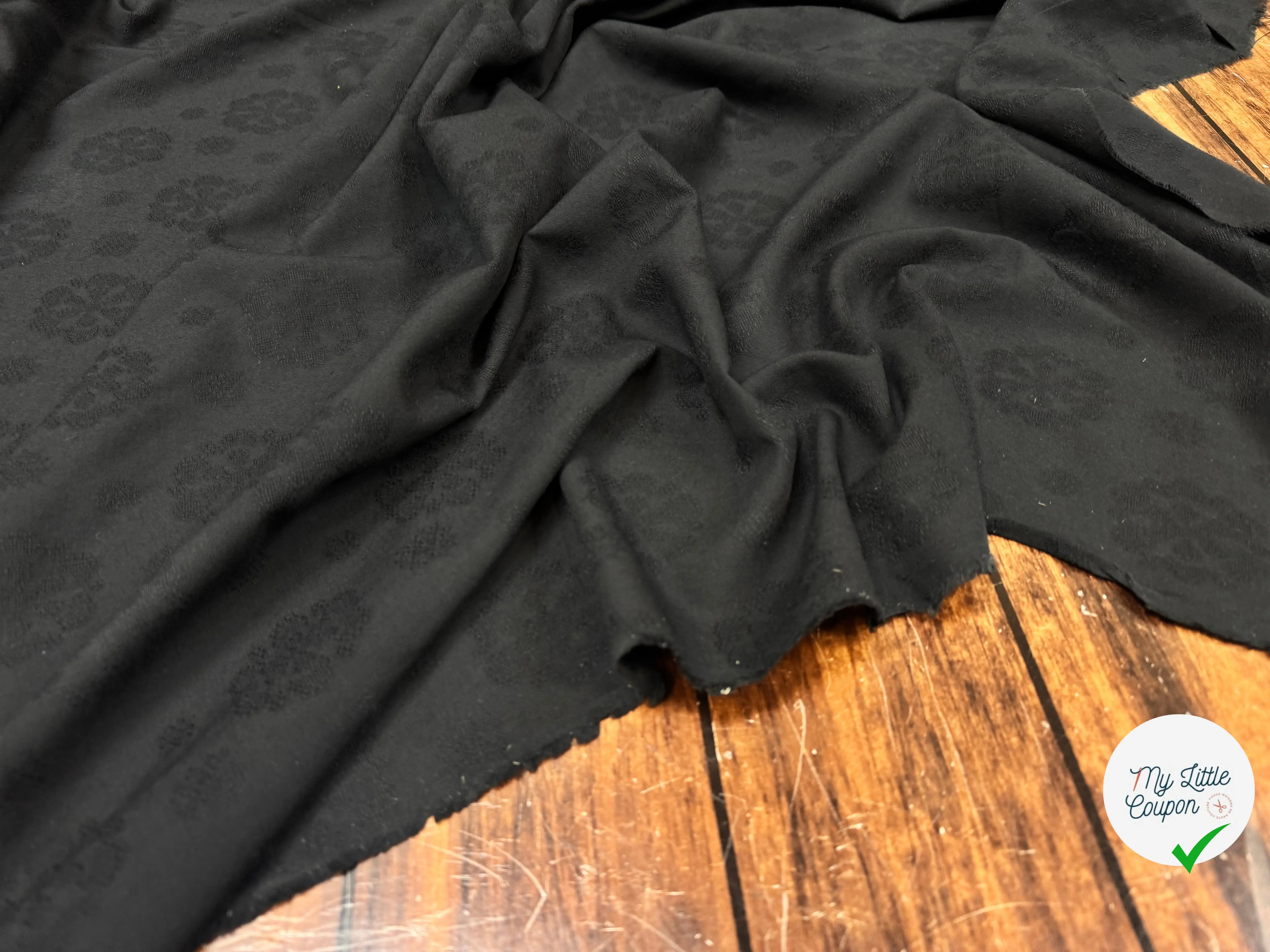 VOILE DÉVORÉ NOIR COTON - My Little Coupon