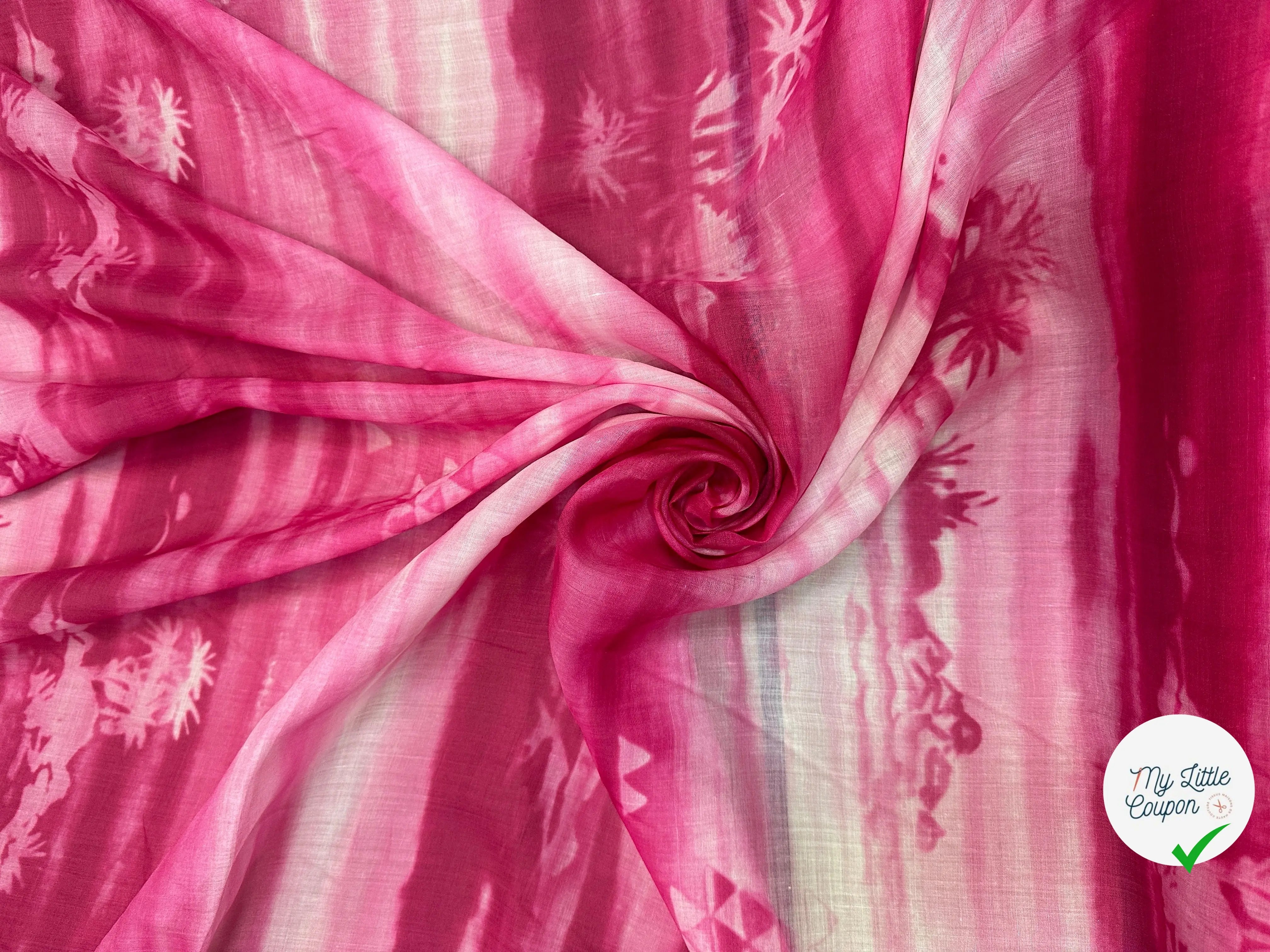 VOILE RAMIE GLIDA PARTY DECLASSÉ PALMIERS ROSÉS - My Little Coupon