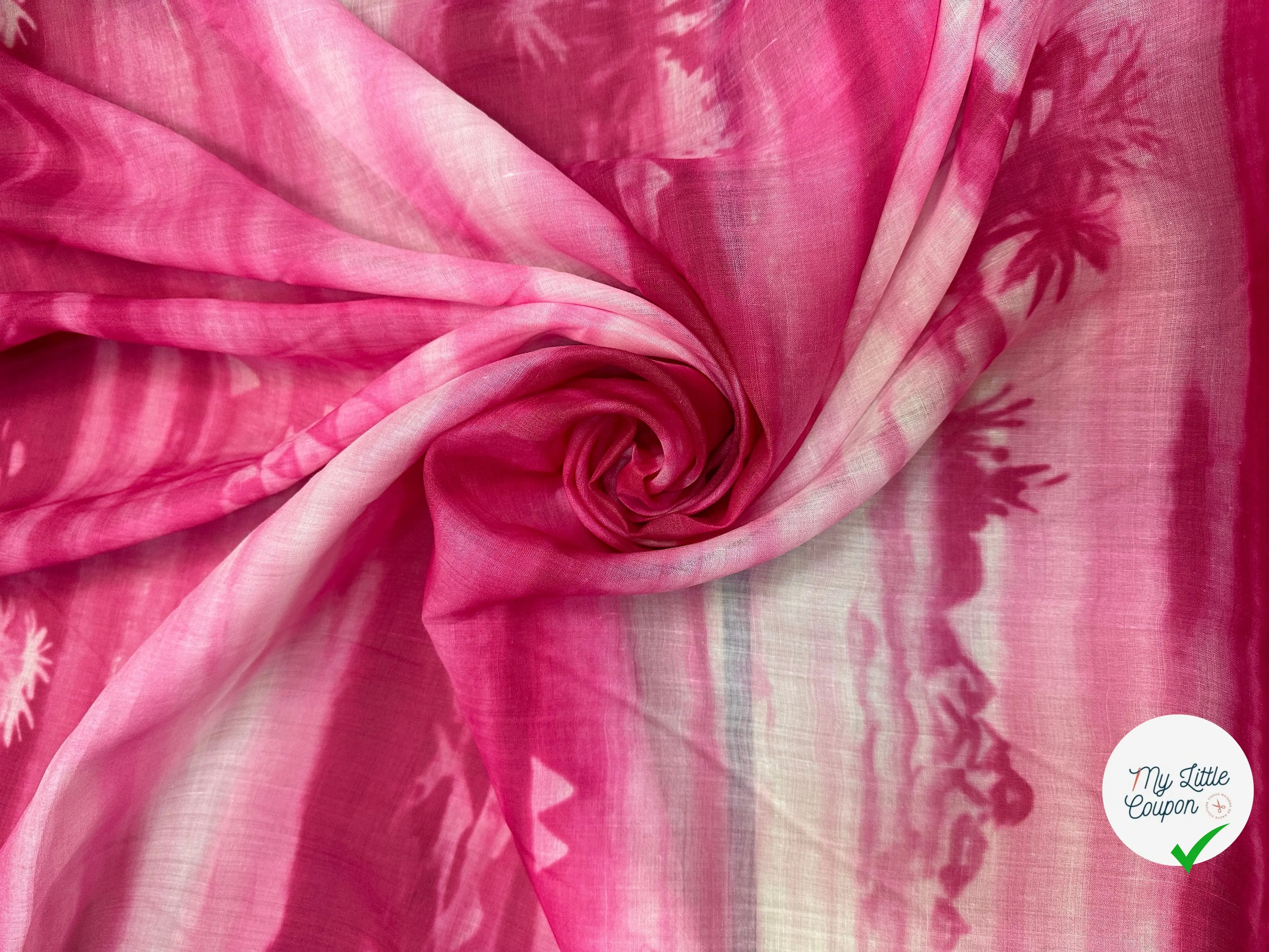 VOILE RAMIE GLIDA PARTY DECLASSÉ PALMIERS ROSÉS - My Little Coupon