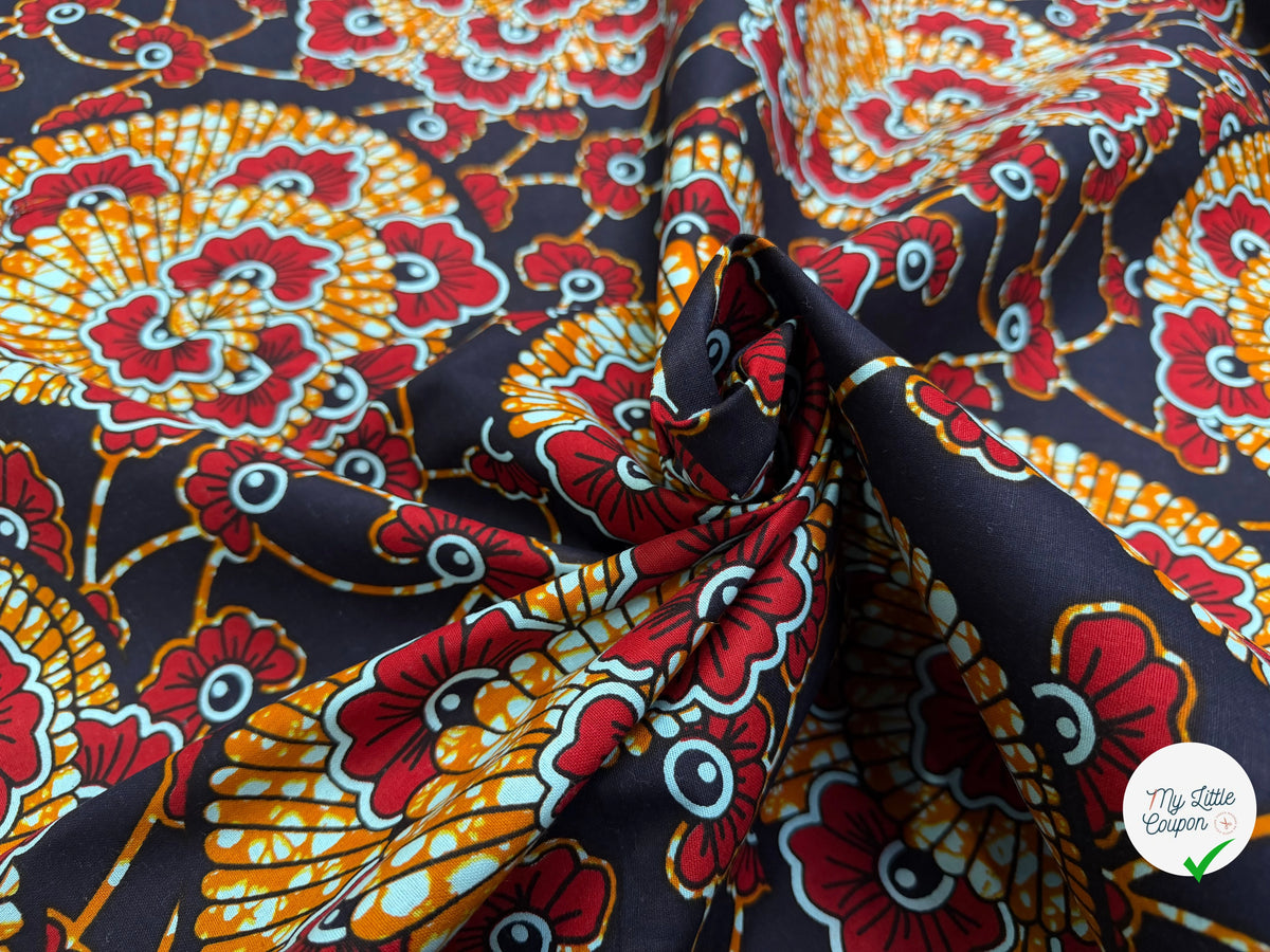 WAX COTON 82105 NOIR ROUGE 112 CM - My Little Coupon