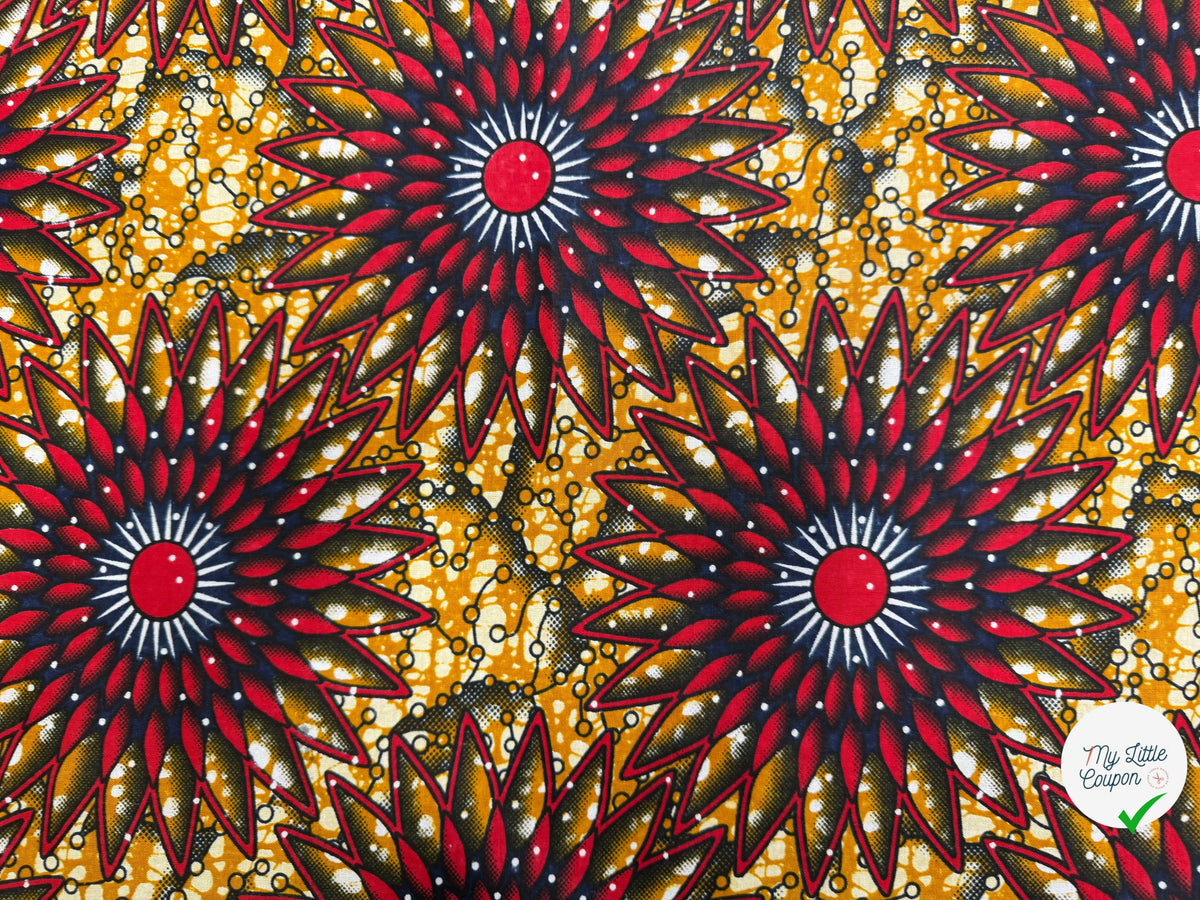 WAX COTON 82107 JAUNE ROUGE 112 CM - My Little Coupon