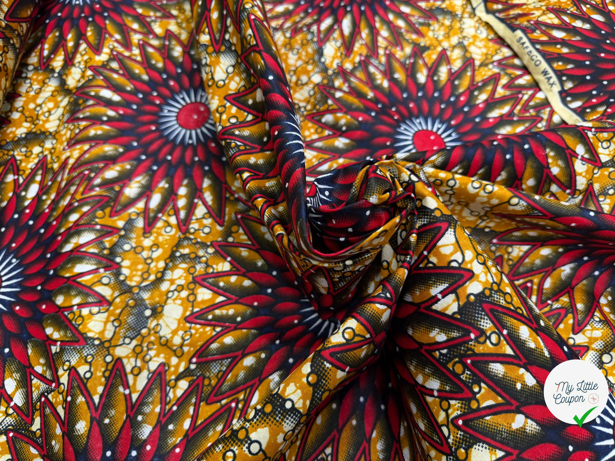 WAX COTON 82107 JAUNE ROUGE 112 CM - My Little Coupon
