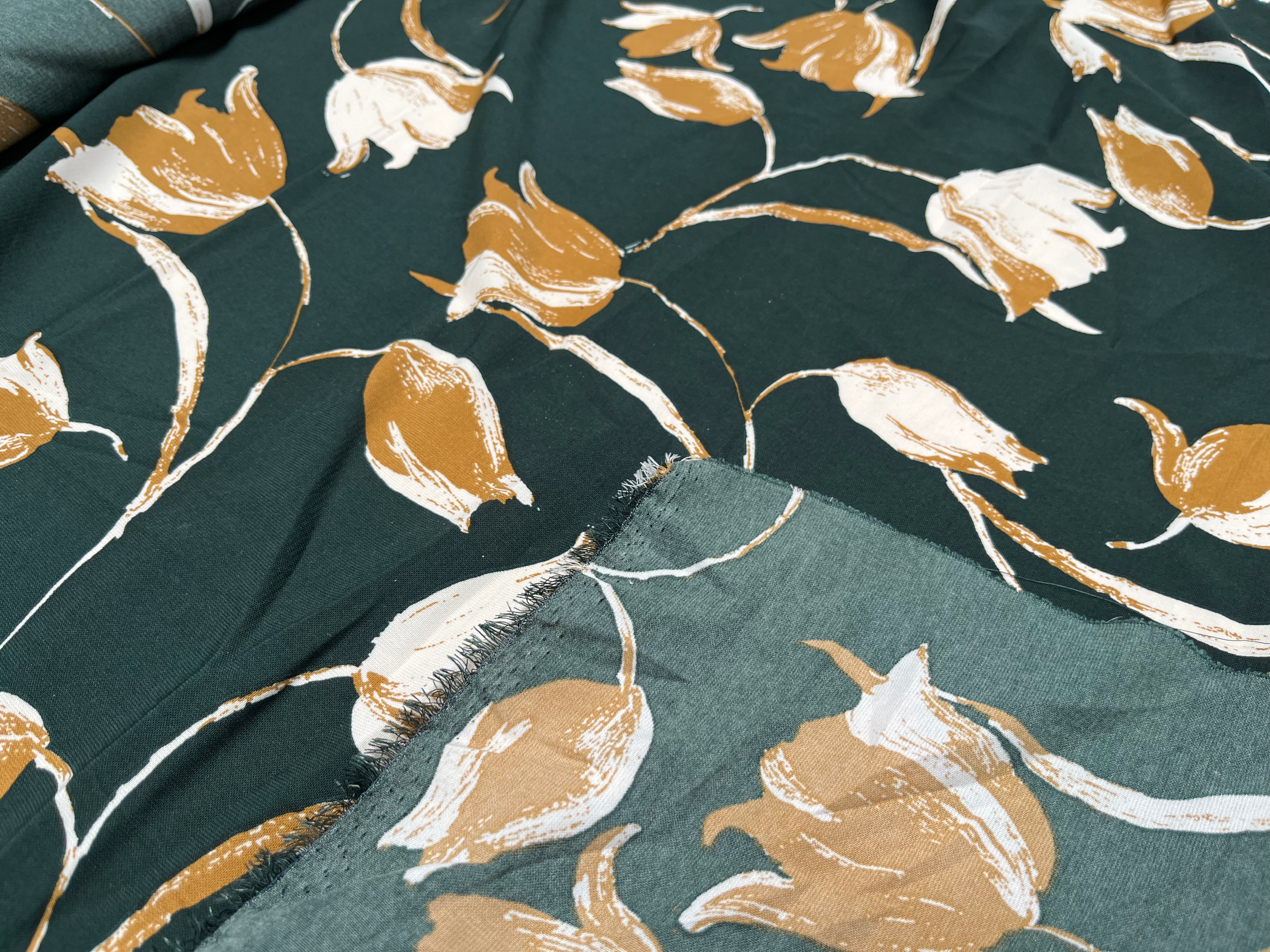 WOOLPEACH MOTIF GROSSE FLEUR FOND VERT FONCÉ - My Little Coupon