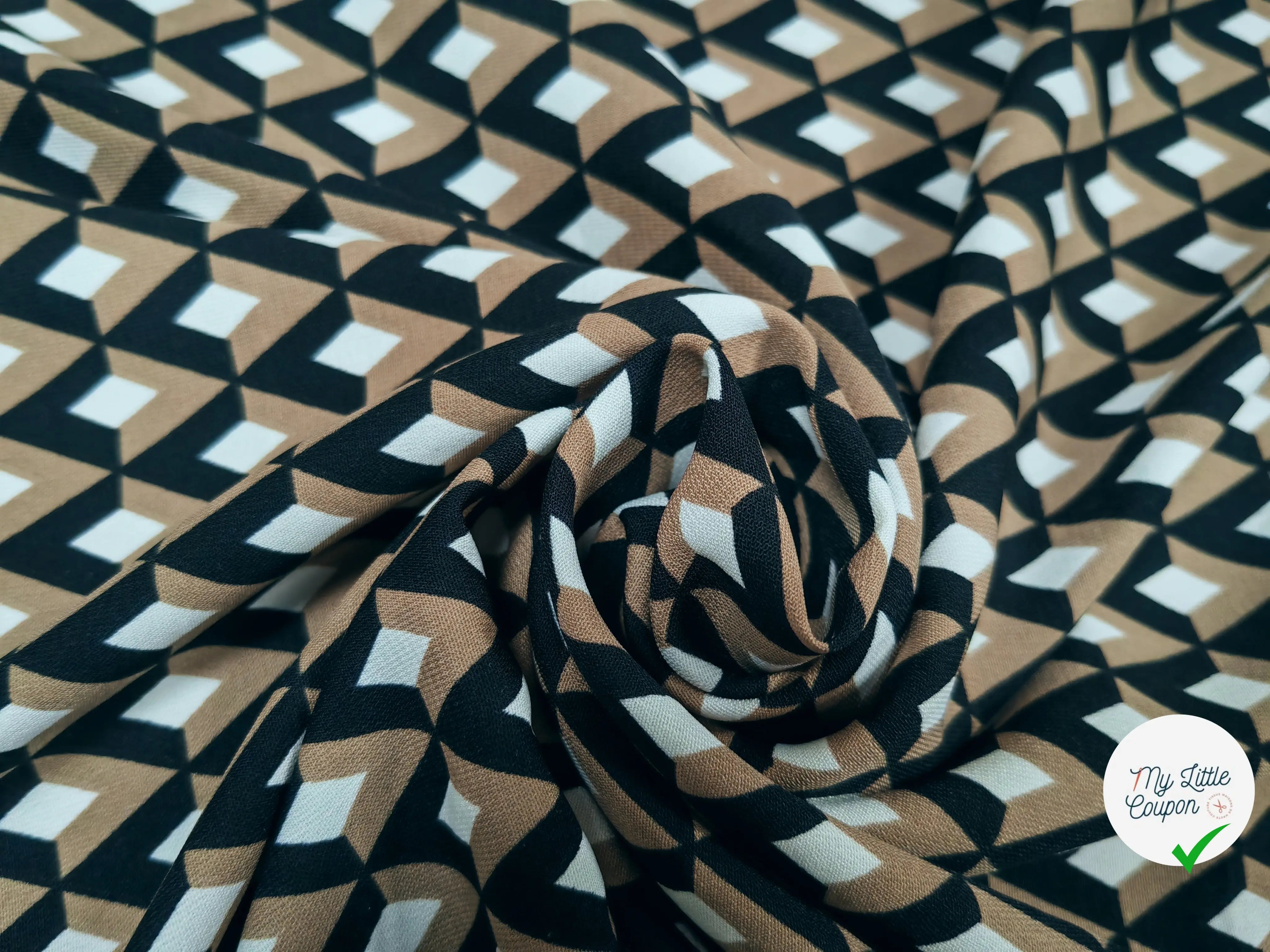 WOOLPEACH MOTIF LOSANGE NOIR & CHÂTAIGNE - My Little Coupon