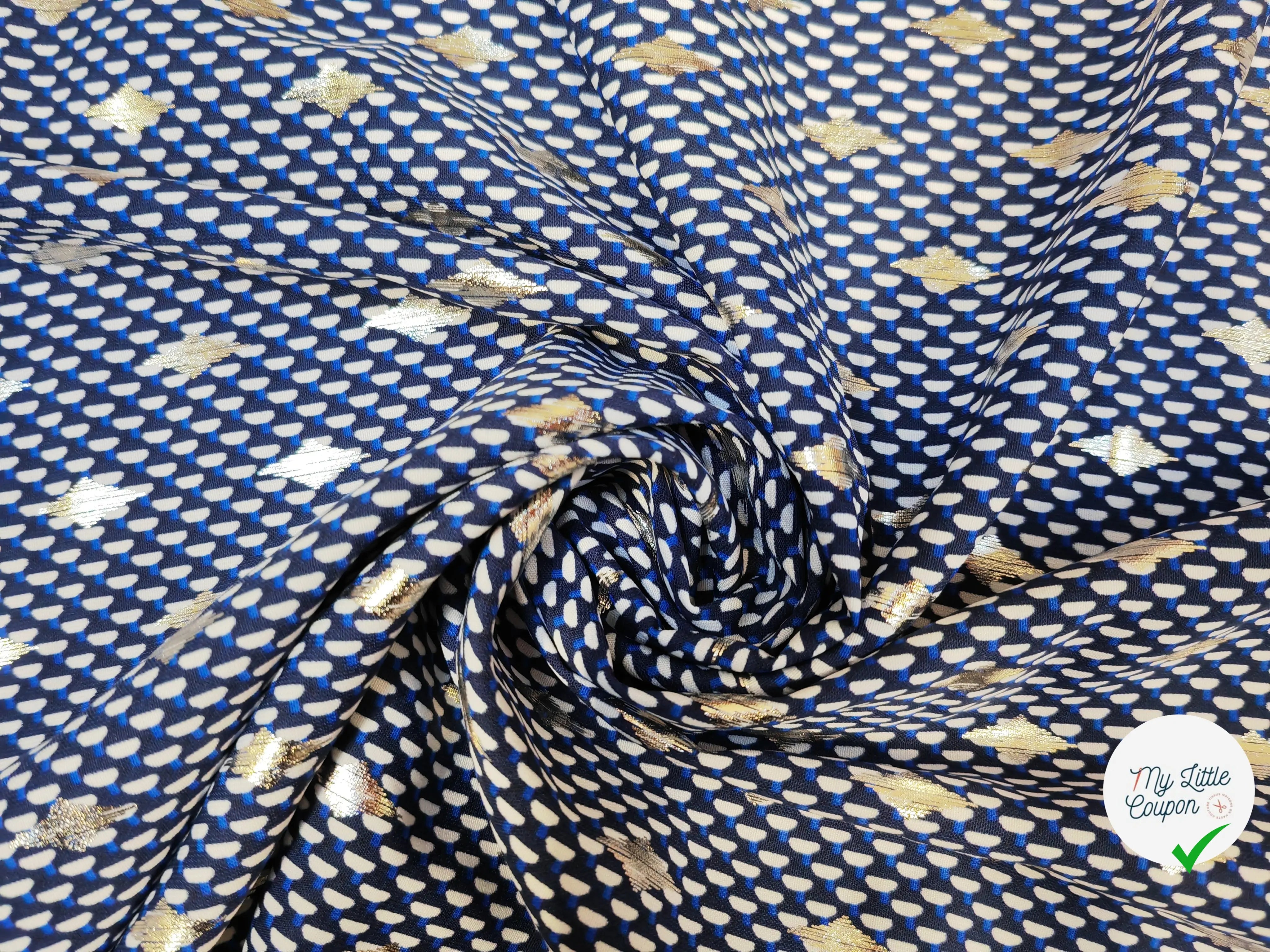 WOOLPEACH PTIT CERCLE BICOLORE RAYURE ARGENTÉ FOND BLEU - My Little Coupon