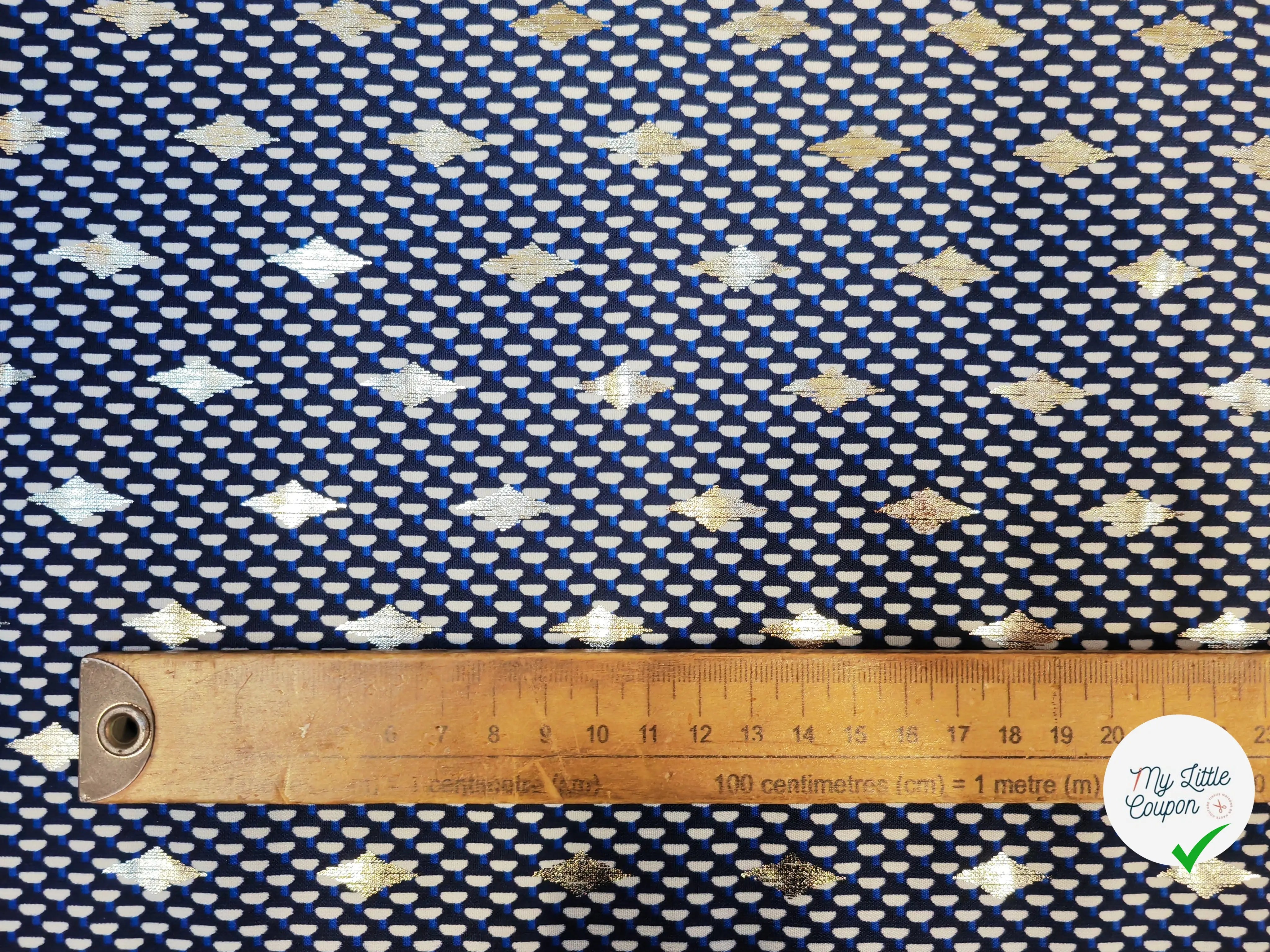 WOOLPEACH PTIT CERCLE BICOLORE RAYURE ARGENTÉ FOND BLEU - My Little Coupon