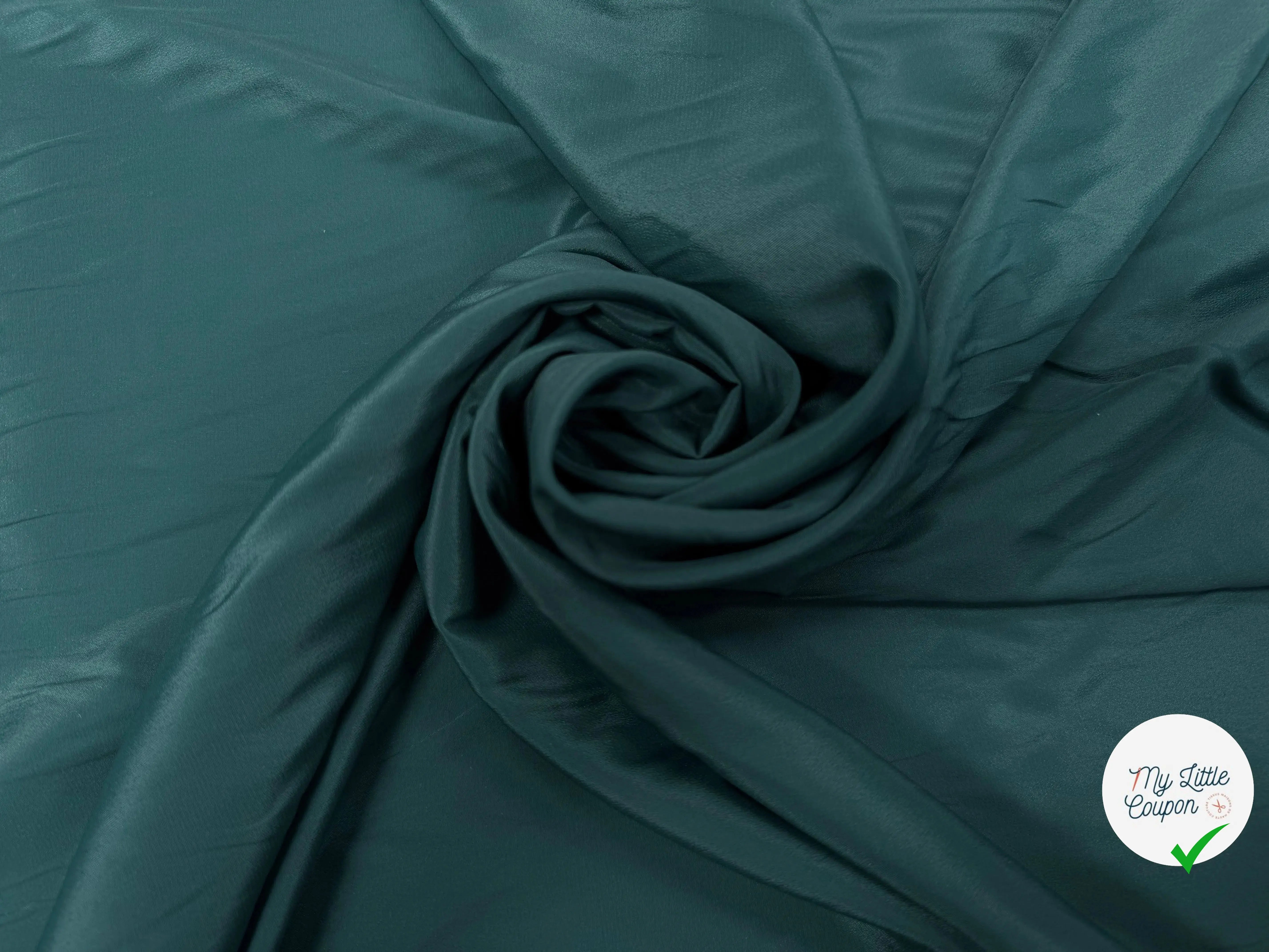 CREPE DE CHINE 100% SOIE VERT SAPIN - My Little Coupon