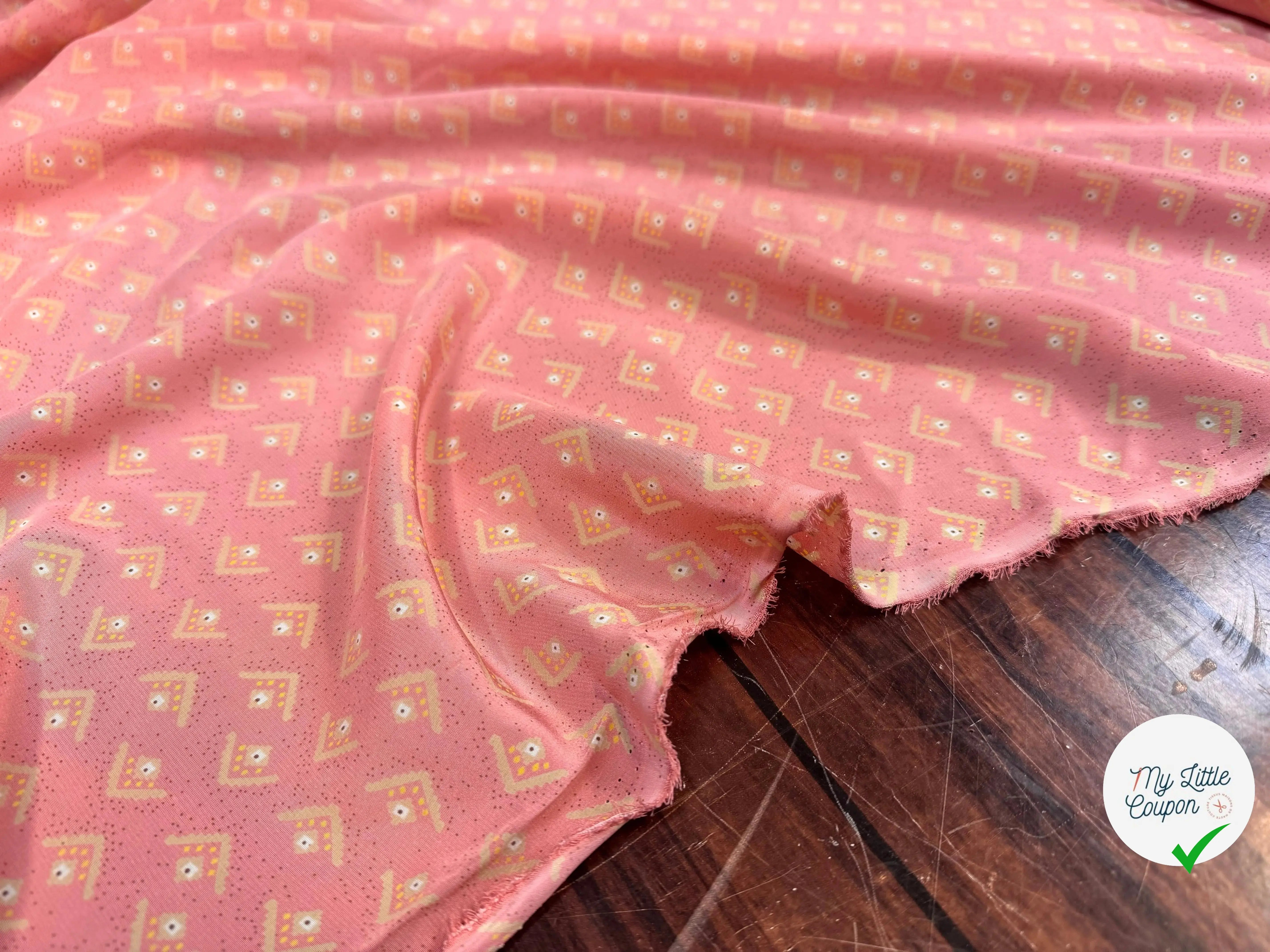 CREPE DE CHINE SOIE DELHI PRINT 16 MOMME ROSE - My Little Coupon