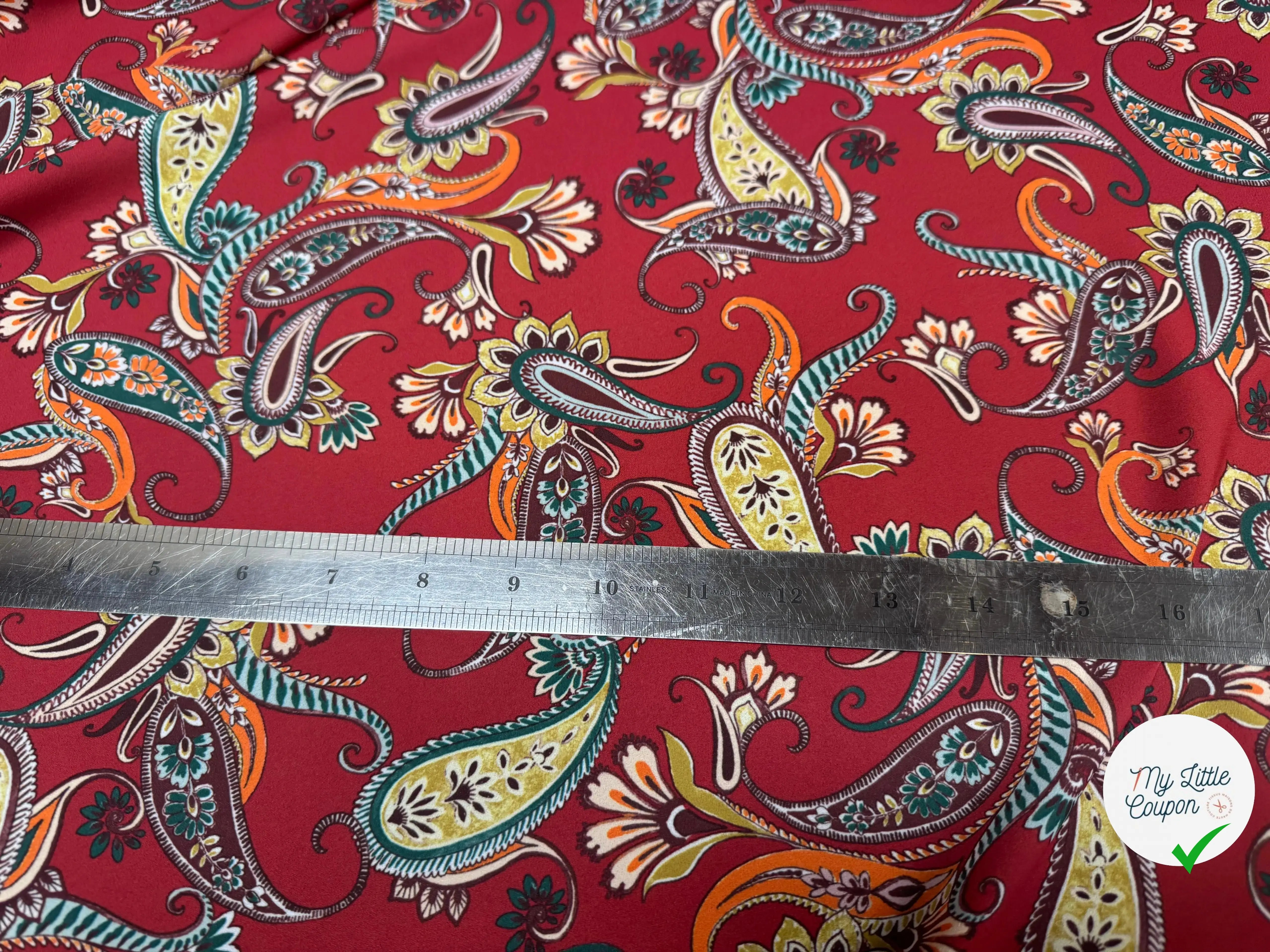 CREPE DE PAISLEY BURGUNDY - My Little Coupon