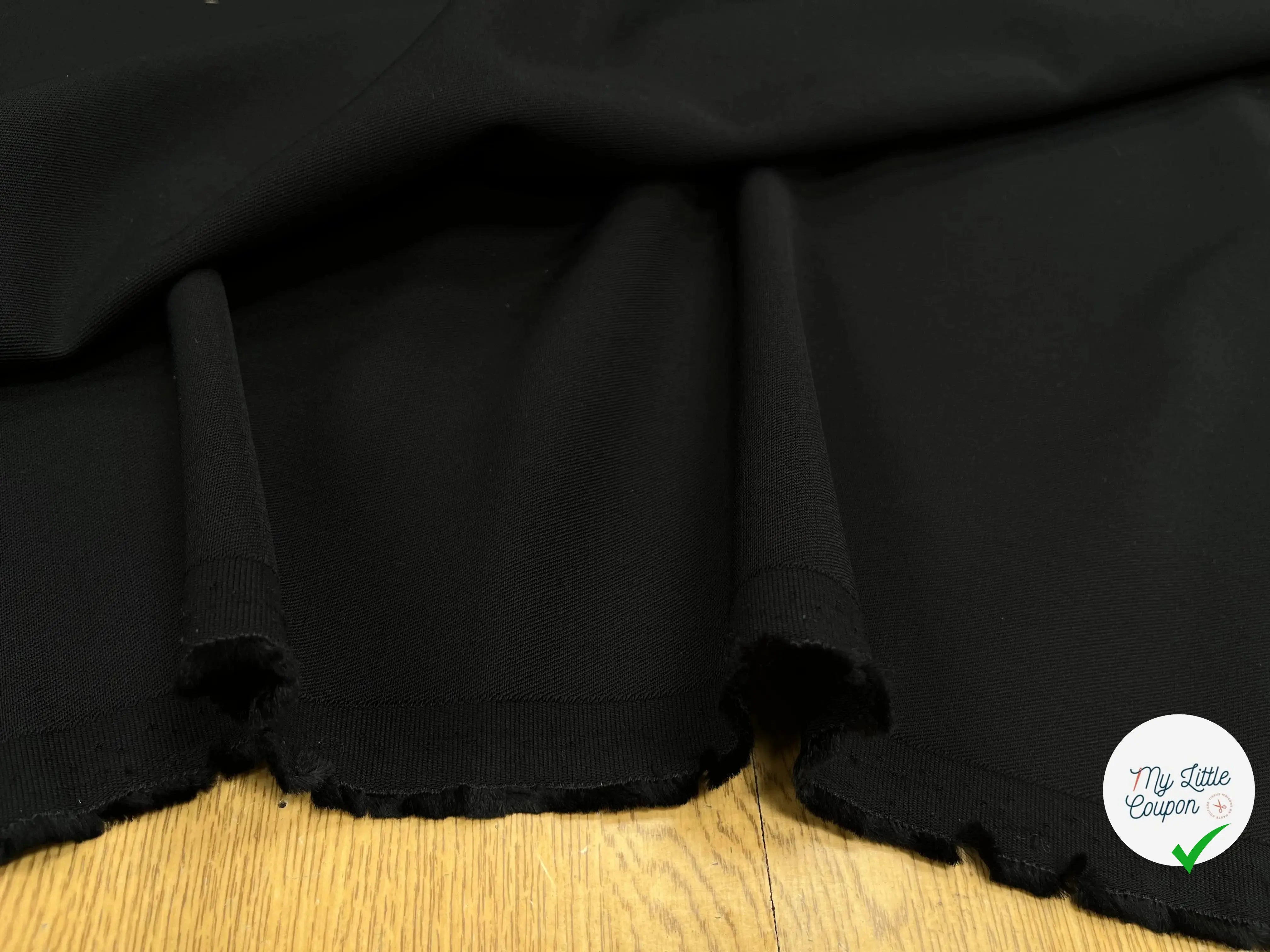 CREPE VISCOSE SERGEE NOIR UNI STRETCH - My Little Coupon