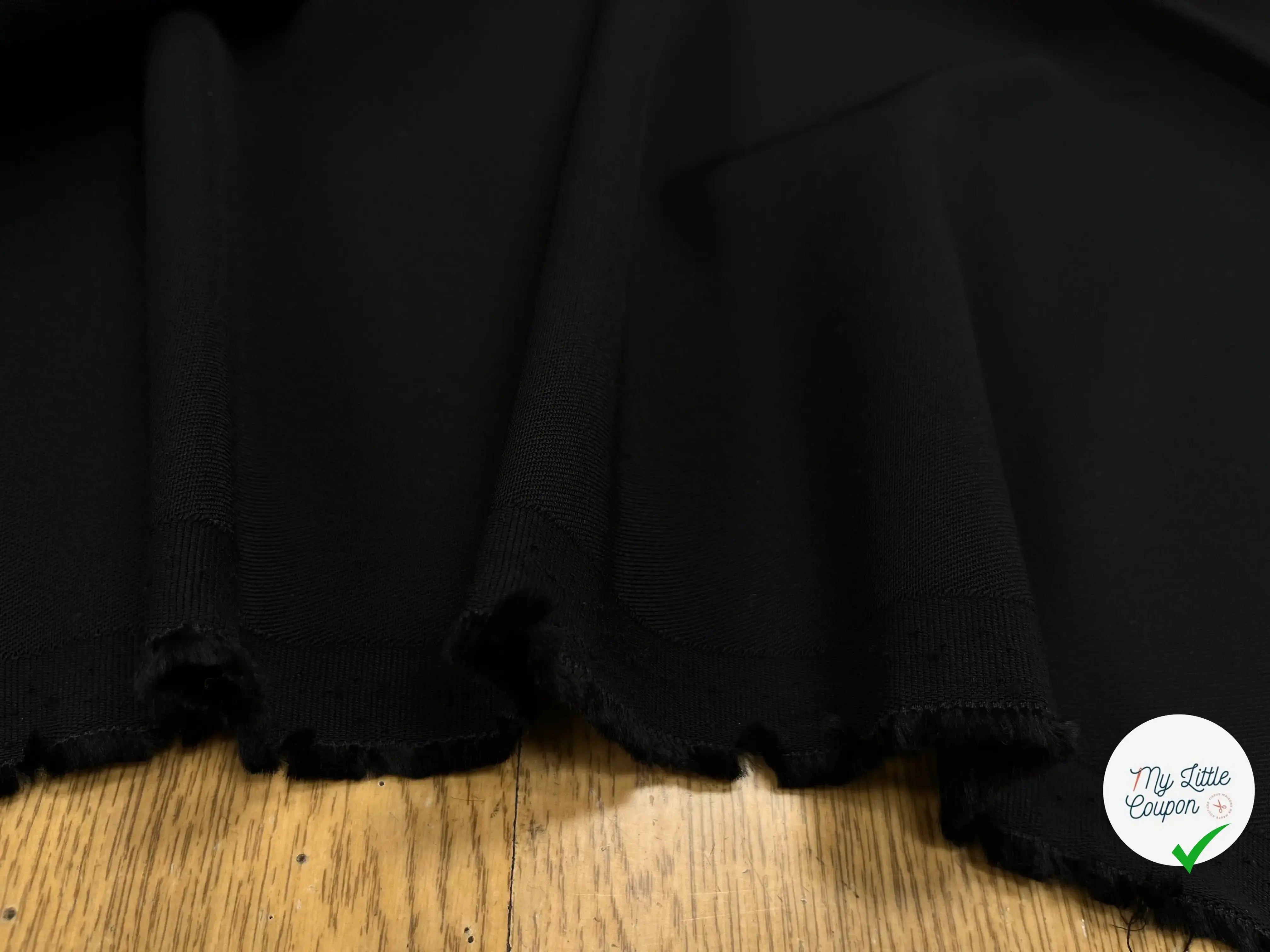 CREPE VISCOSE SERGEE NOIR UNI STRETCH - My Little Coupon
