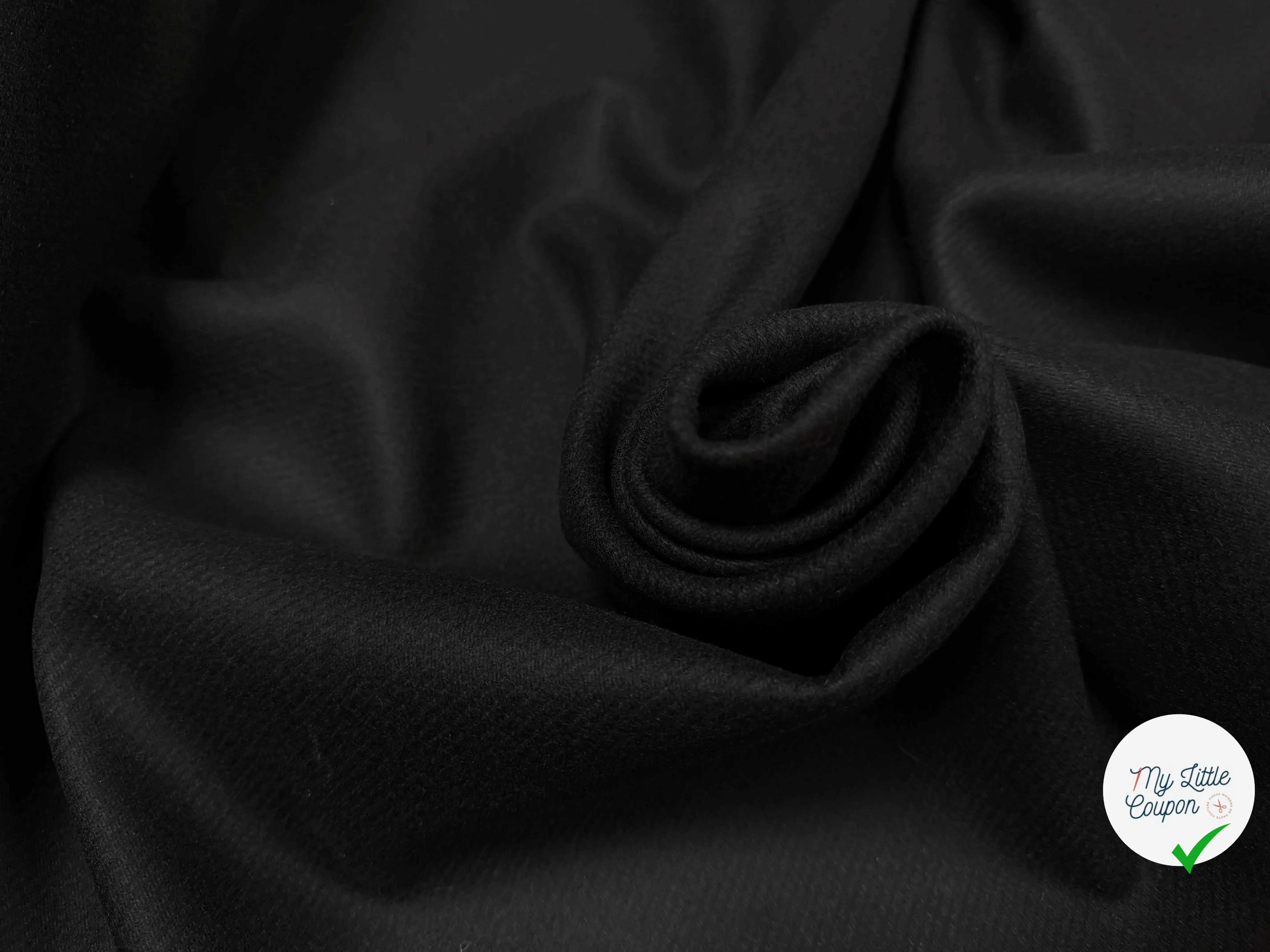DRAP DE LAINE WHIPCORD NOIR - My Little Coupon