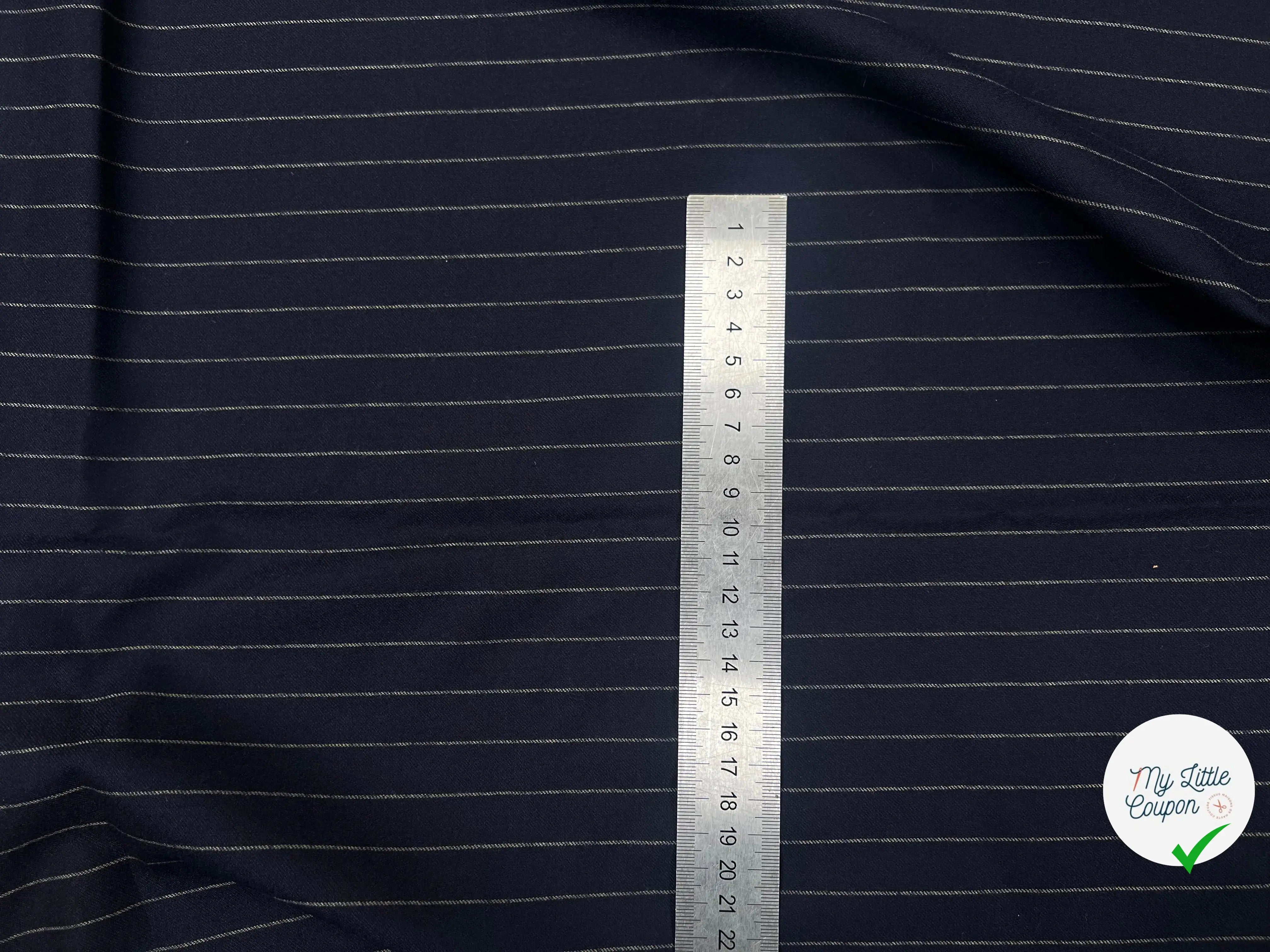 FLANELLE DE LAINE RAYURE ULTRA CHIC MARINE - My Little Coupon