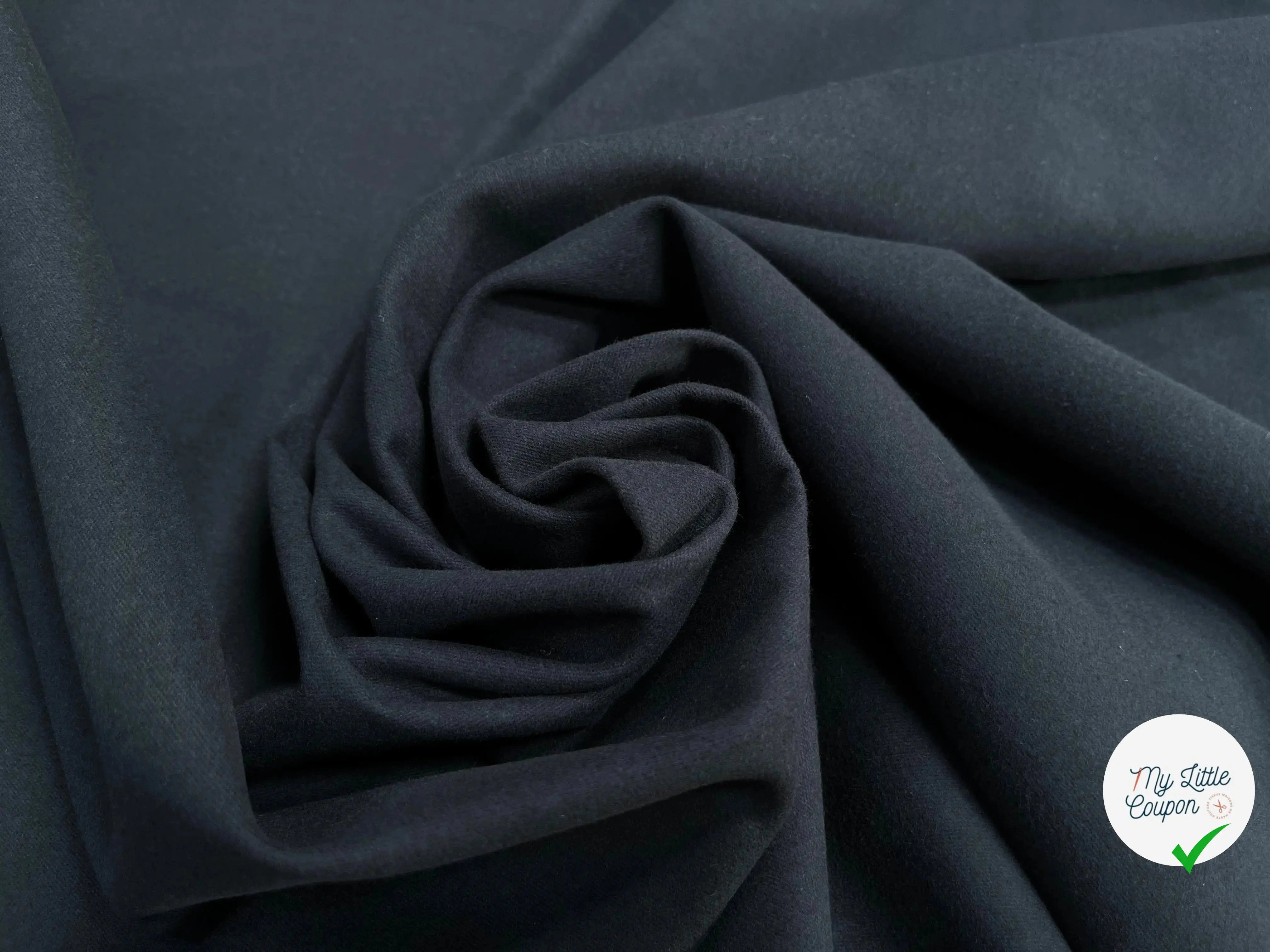 GABARDINE DE COTON UNIE BLEU NAVY - My Little Coupon