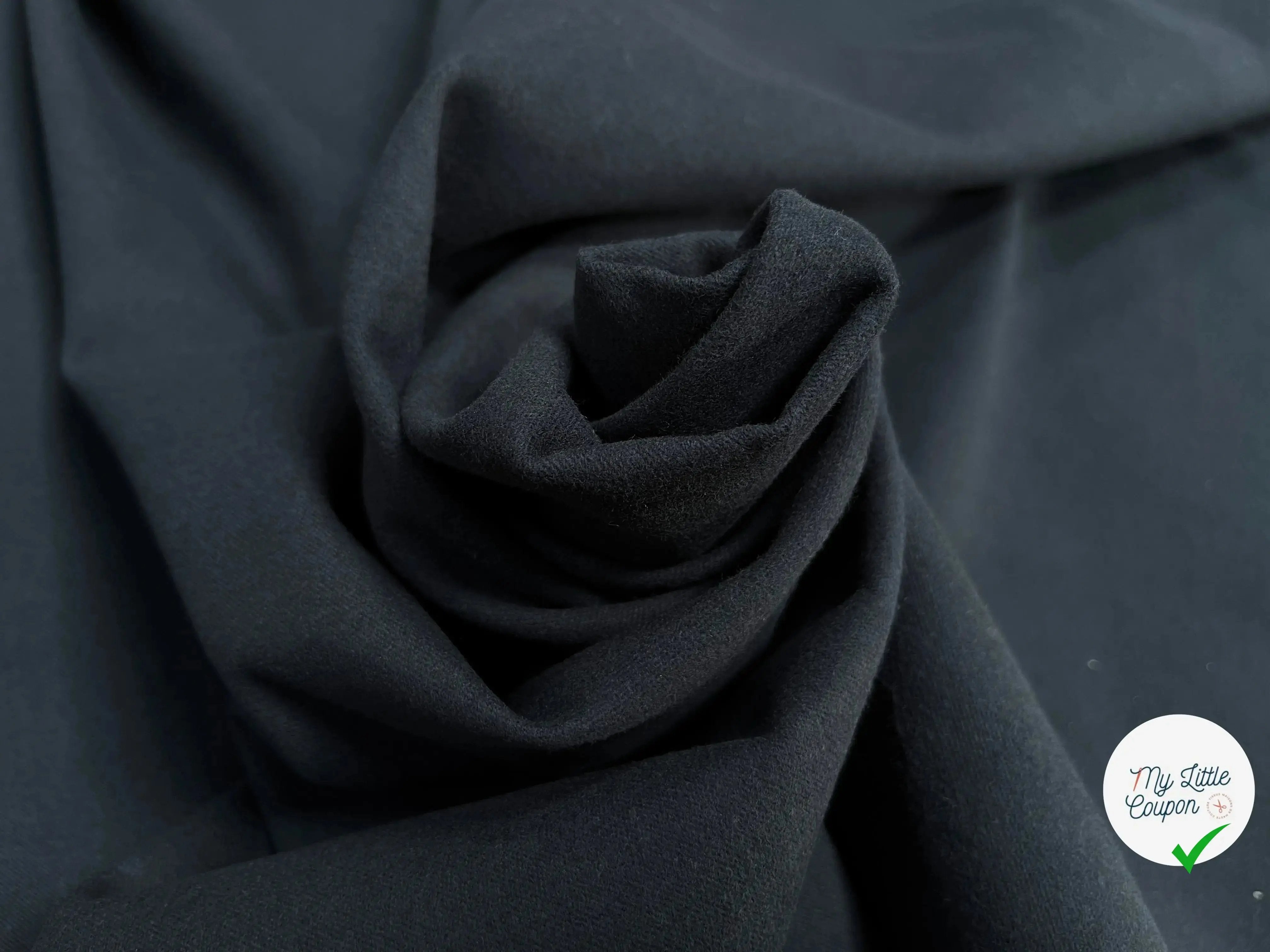 GABARDINE DE COTON UNIE BLEU NAVY - My Little Coupon