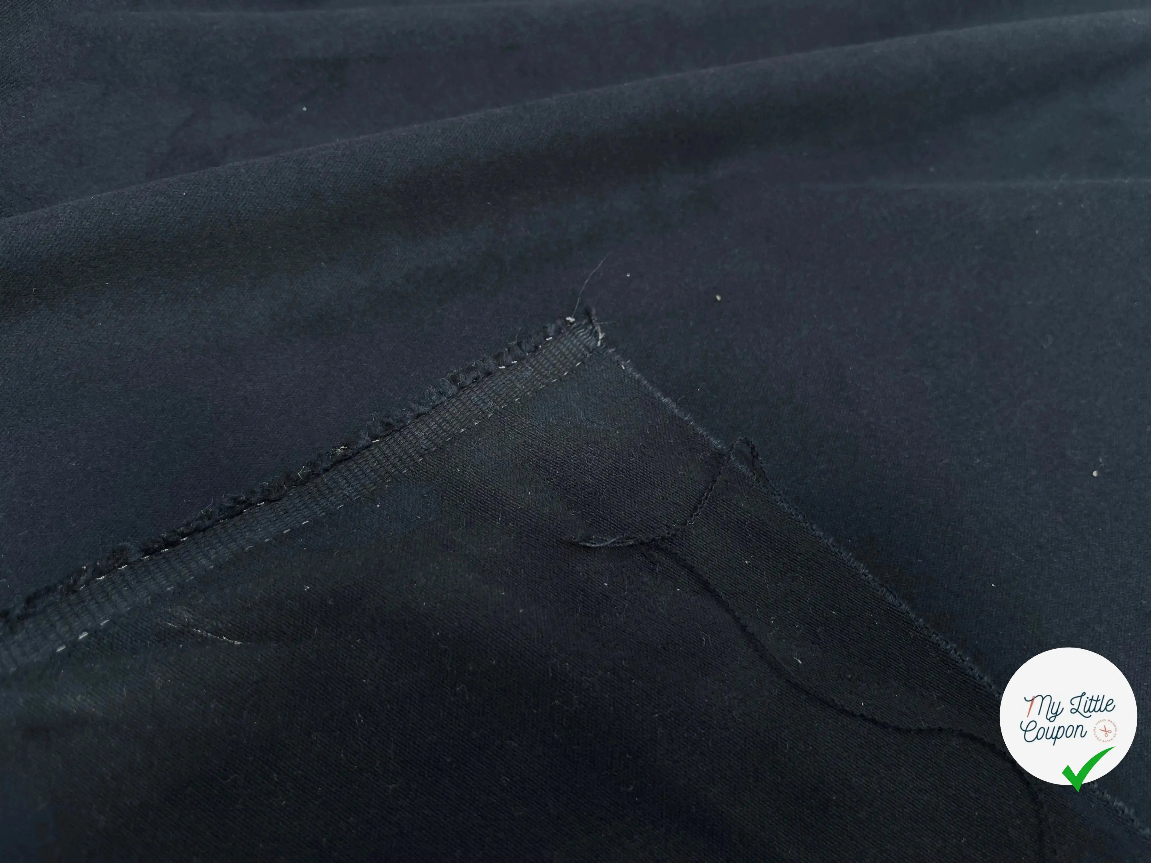 GABARDINE DE COTON UNIE BLEU NAVY - My Little Coupon