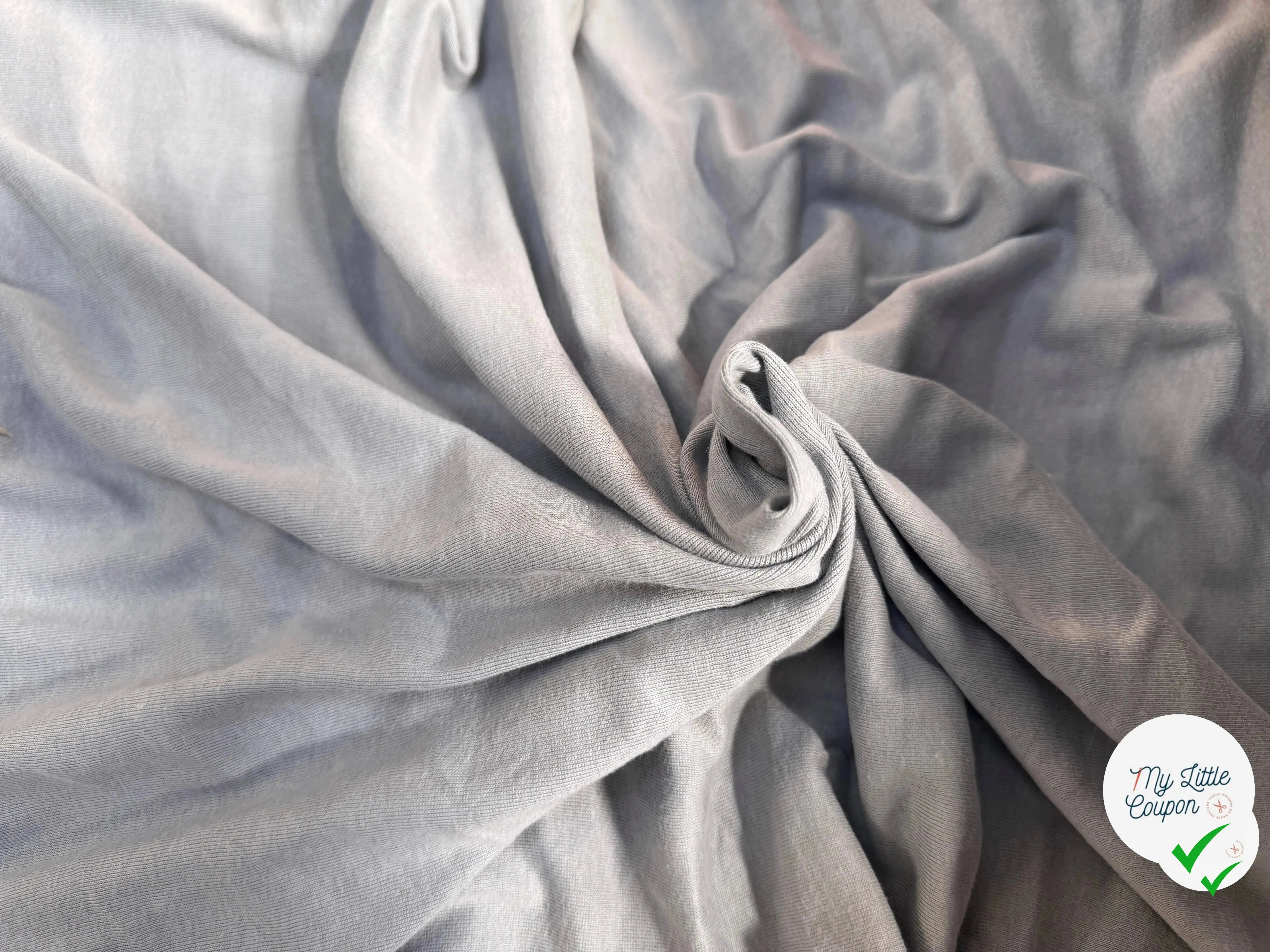 JERSEY COTON BIO GRIS TUBULAIRE 75CM MADE IN FRANCE - My Little Coupon