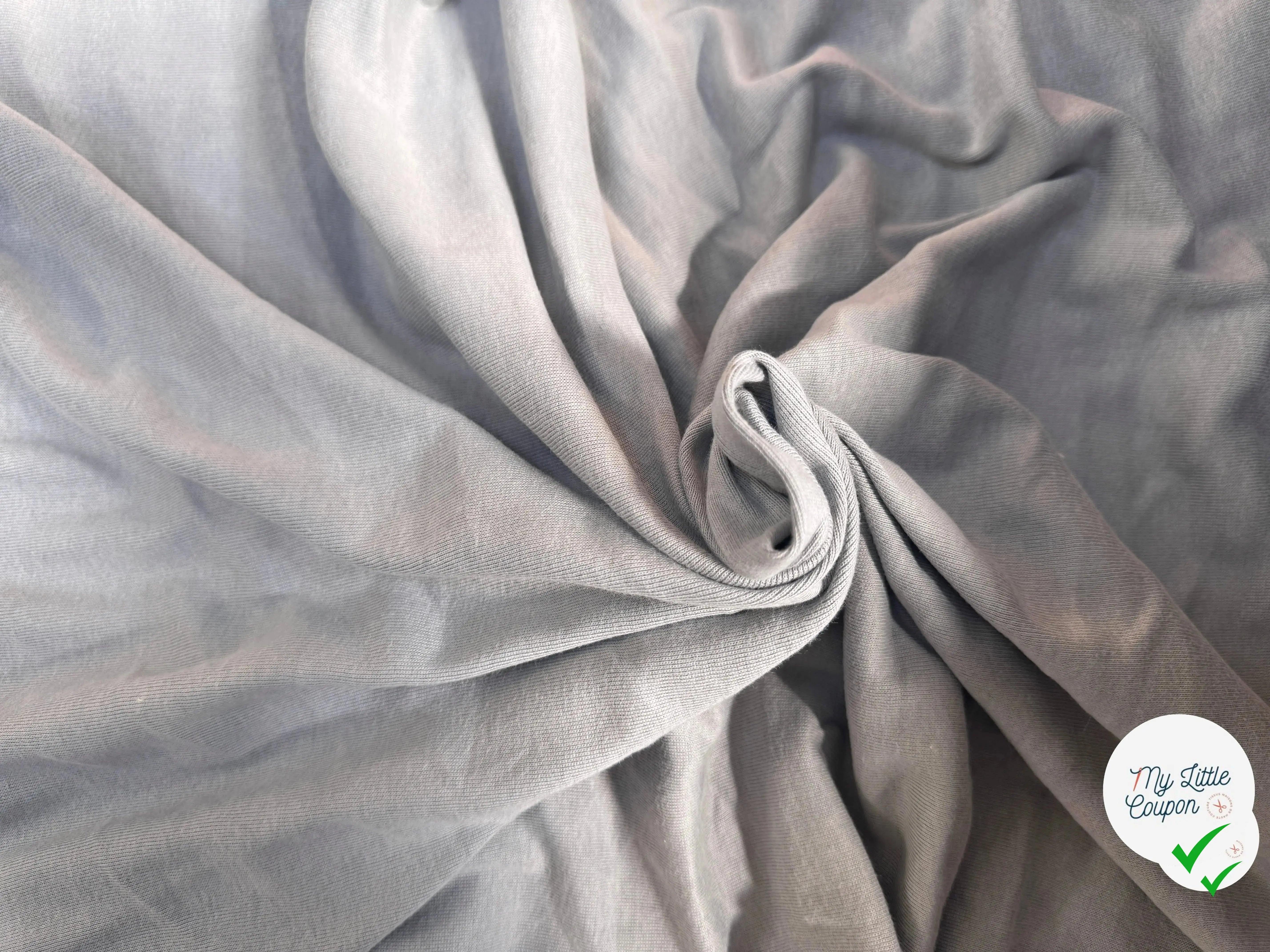 JERSEY COTON BIO GRIS TUBULAIRE 75CM MADE IN FRANCE - My Little Coupon