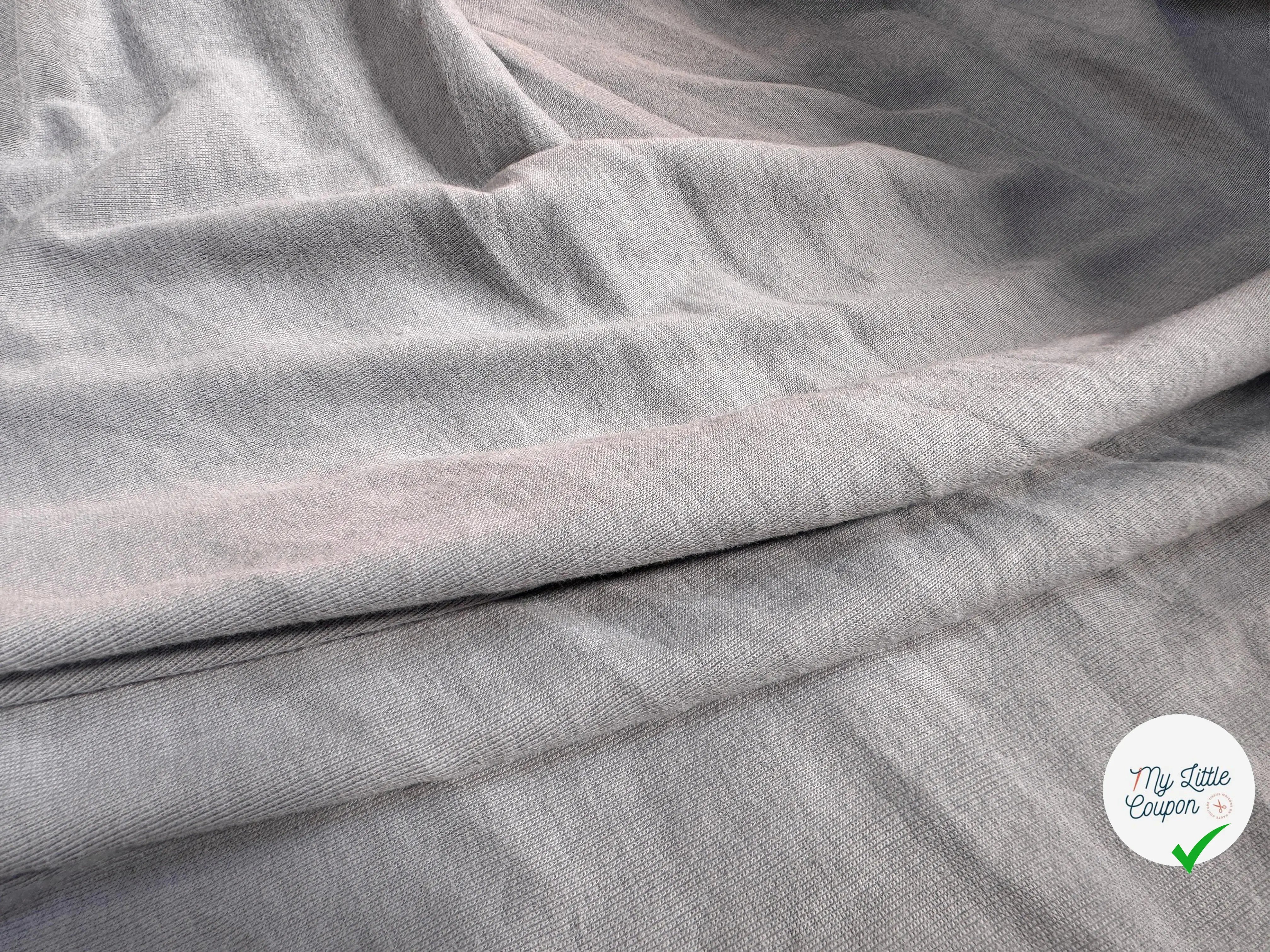 JERSEY COTON BIO GRIS TUBULAIRE 75CM MADE IN FRANCE - My Little Coupon
