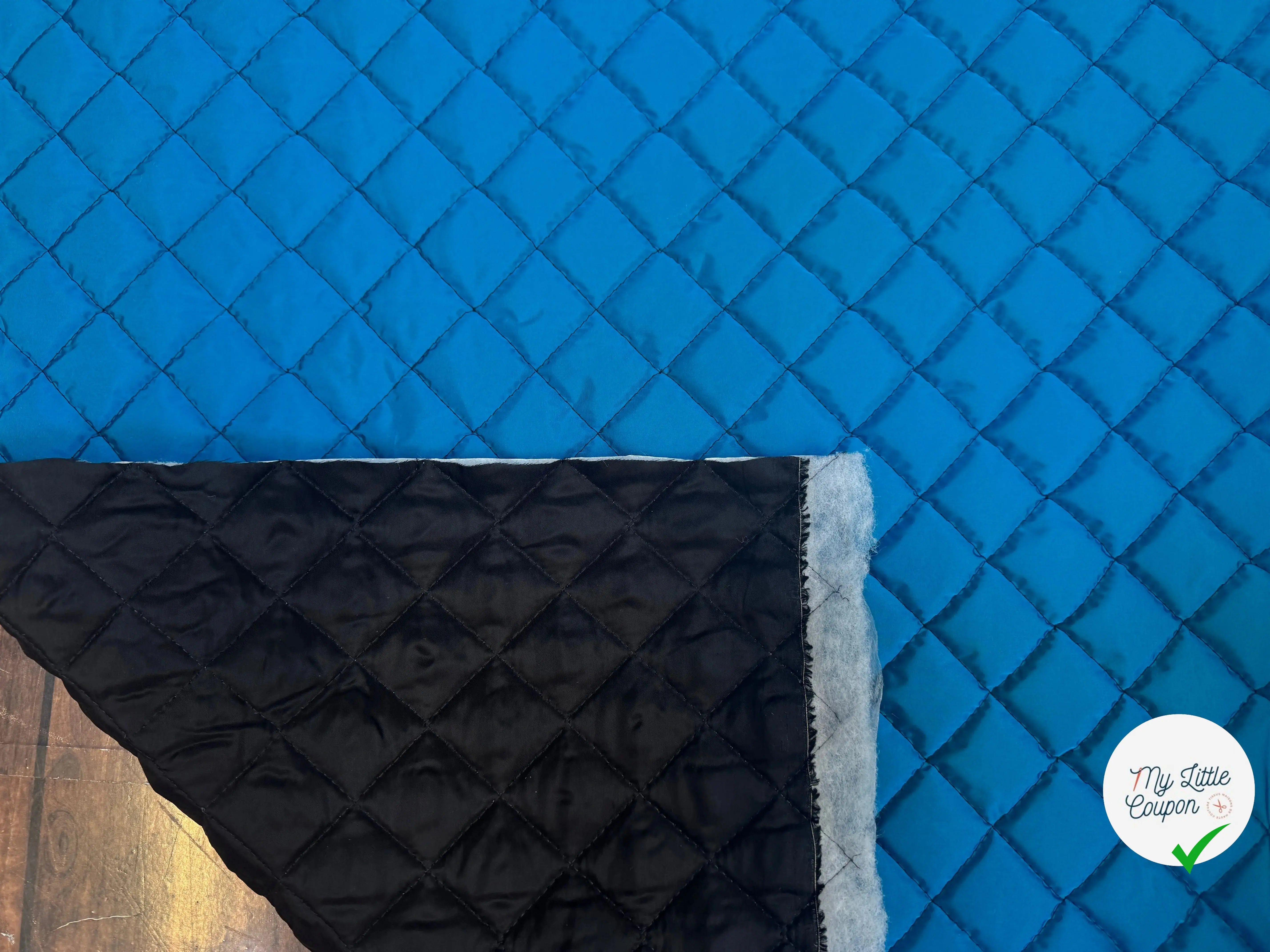 MATELASSÉ DOUBLE FACE NYLON BLEU DOUBLURE NOIRE - My Little Coupon