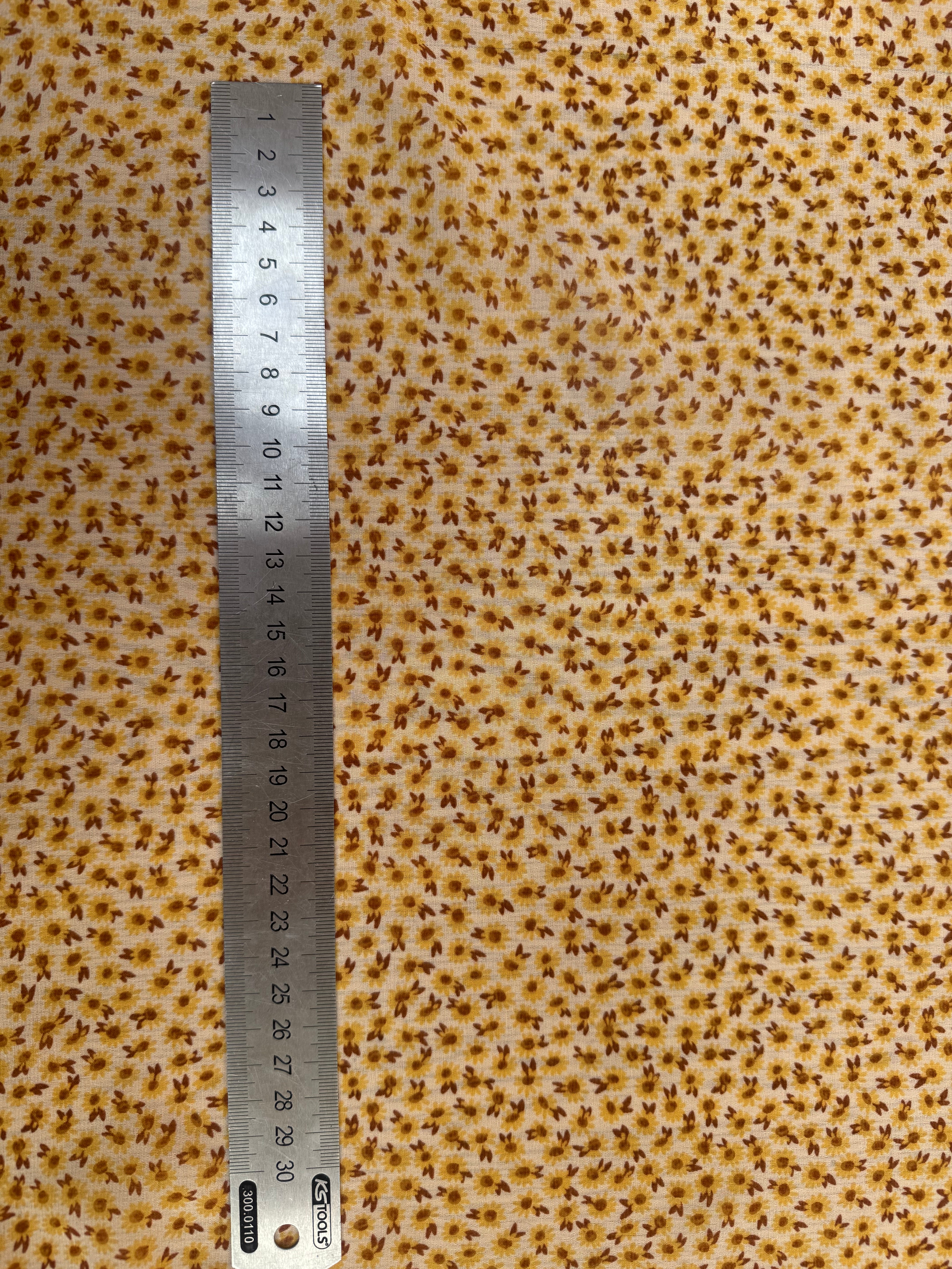 MOUSSELINE FOND JAUNE MOTIFS PETITS TOURNESSOL - My Little Coupon