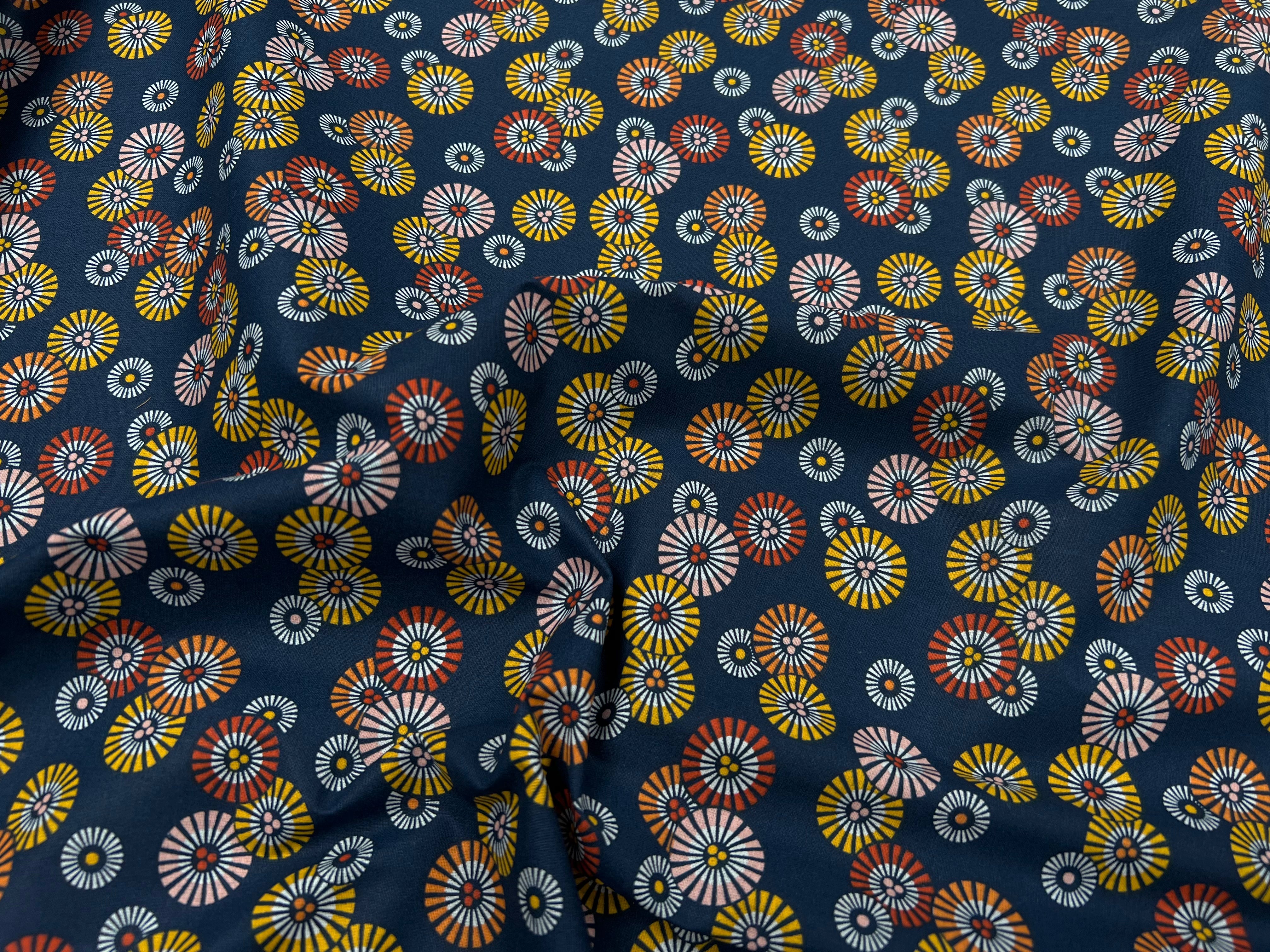 PERCALE DE COTON SOLEIL-LEVANT INDIGO - My Little Coupon