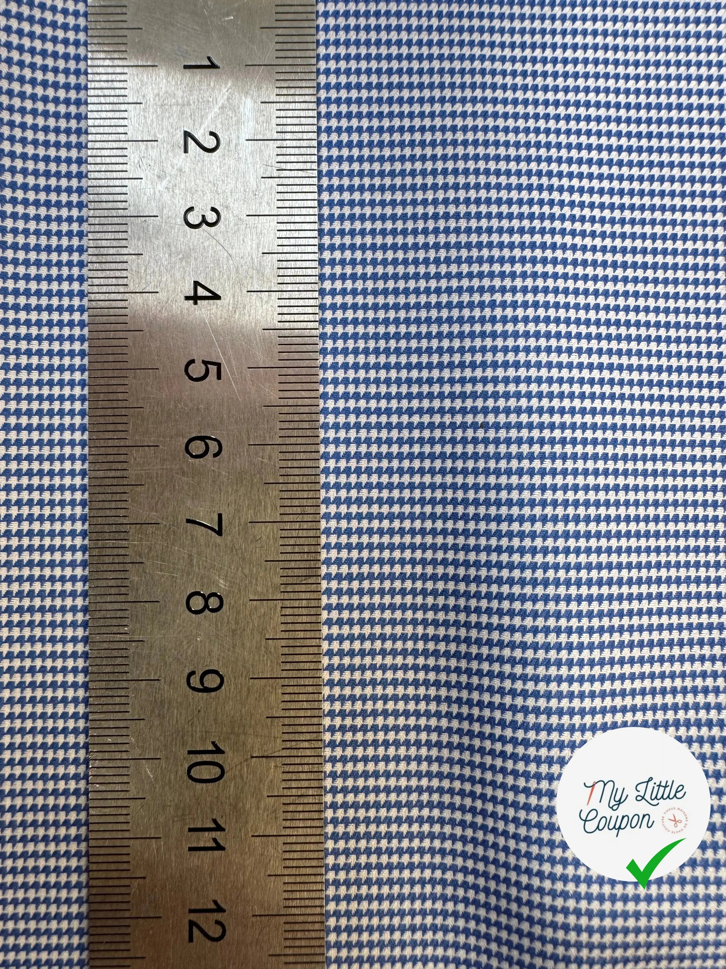 POPELINE DE COTON 100% COTON MOTIFS GÉOMÉTRIQUES 3D BLEU ET BLANC - My Little Coupon