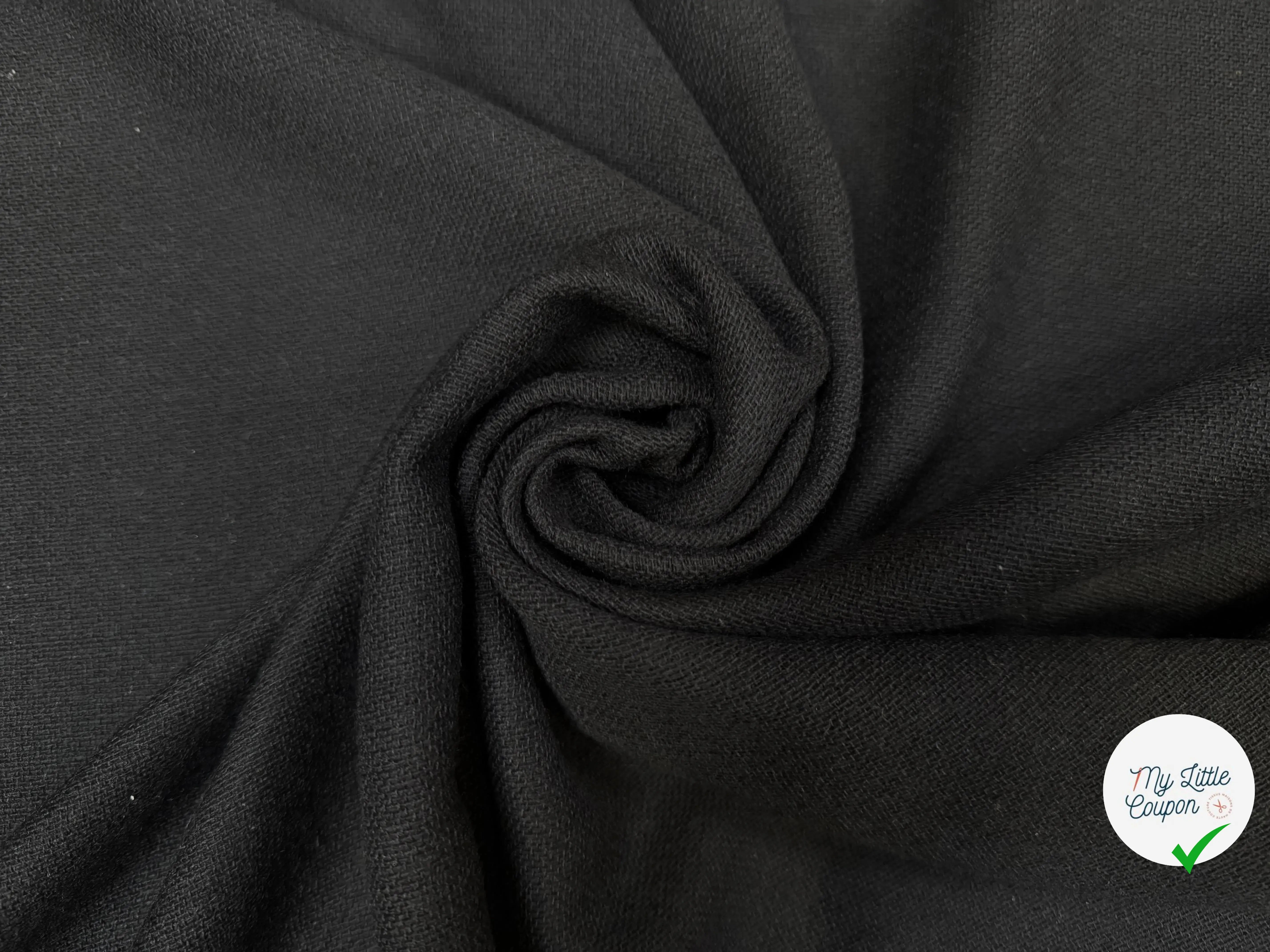 RUSTIC WOOL GAUZE, Black - My Little Coupon