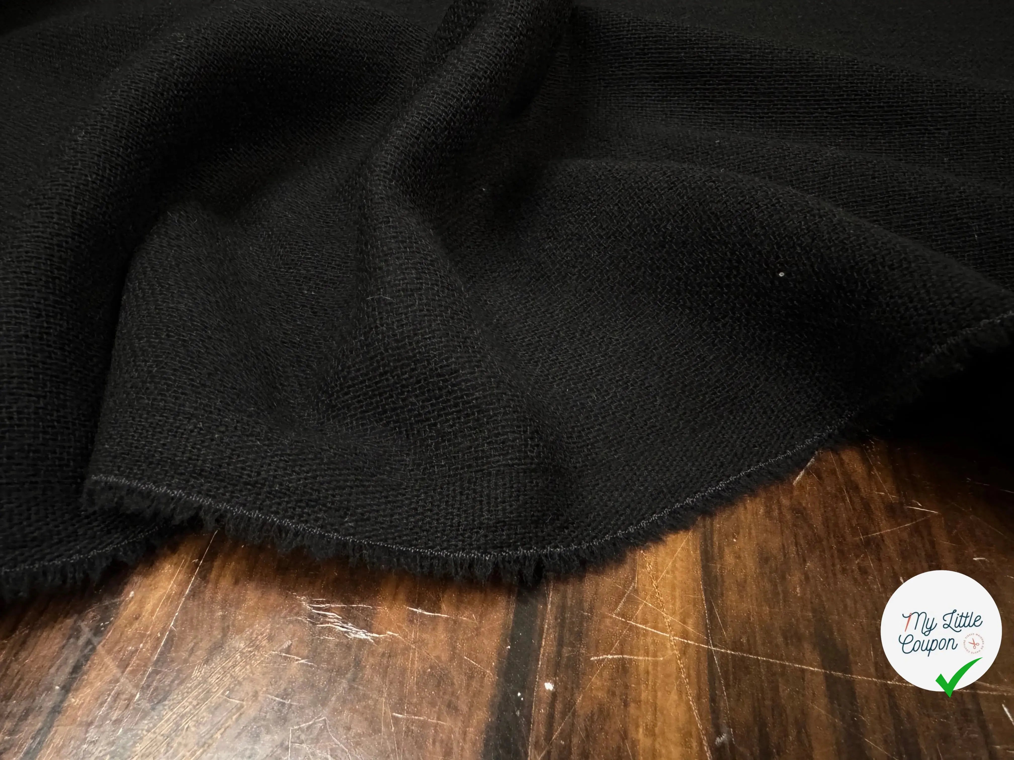 RUSTIC WOOL GAUZE, Black - My Little Coupon