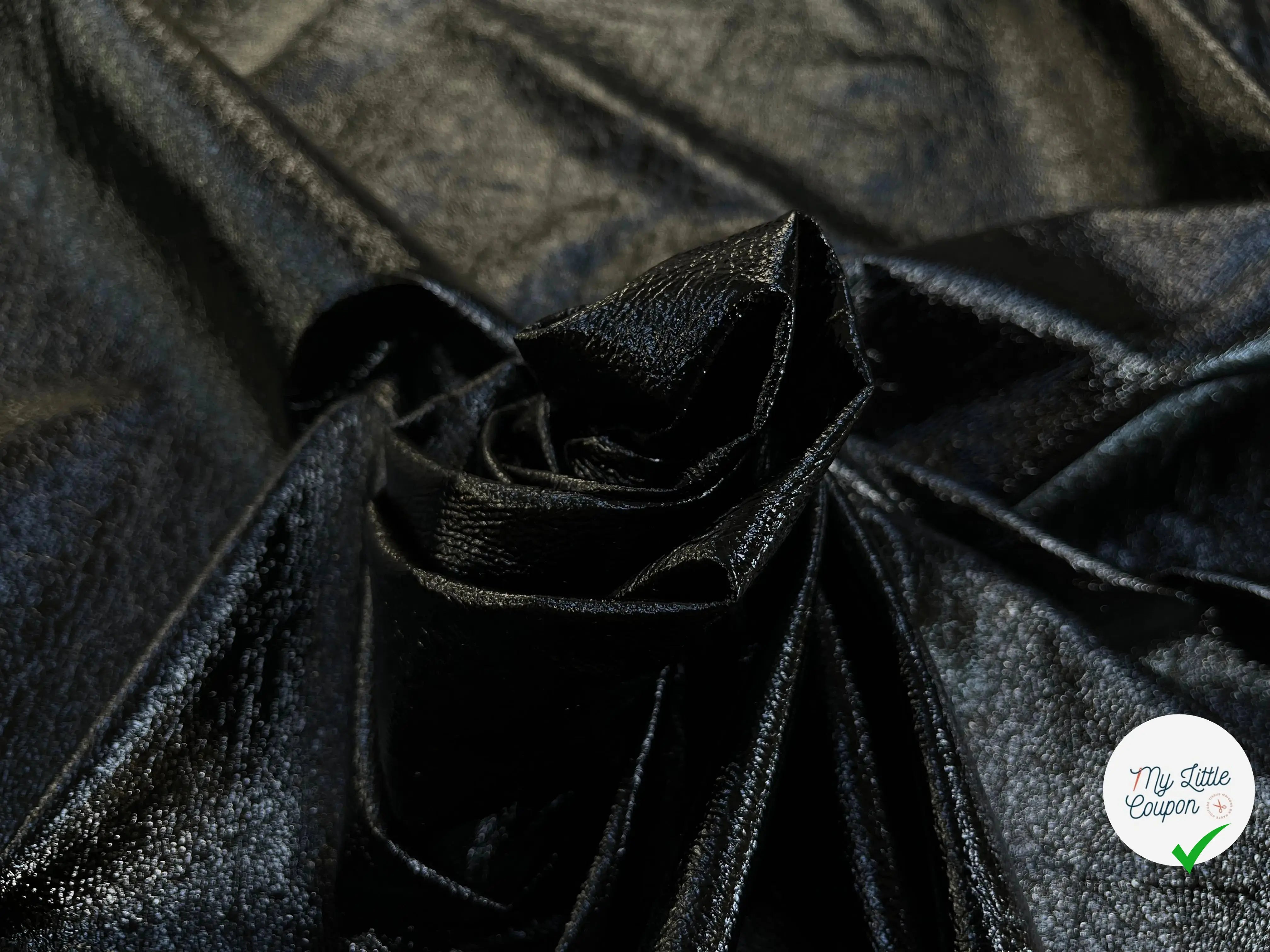 SATIN CUIR VINYLE NOIR ENVERS GRIS - My Little Coupon