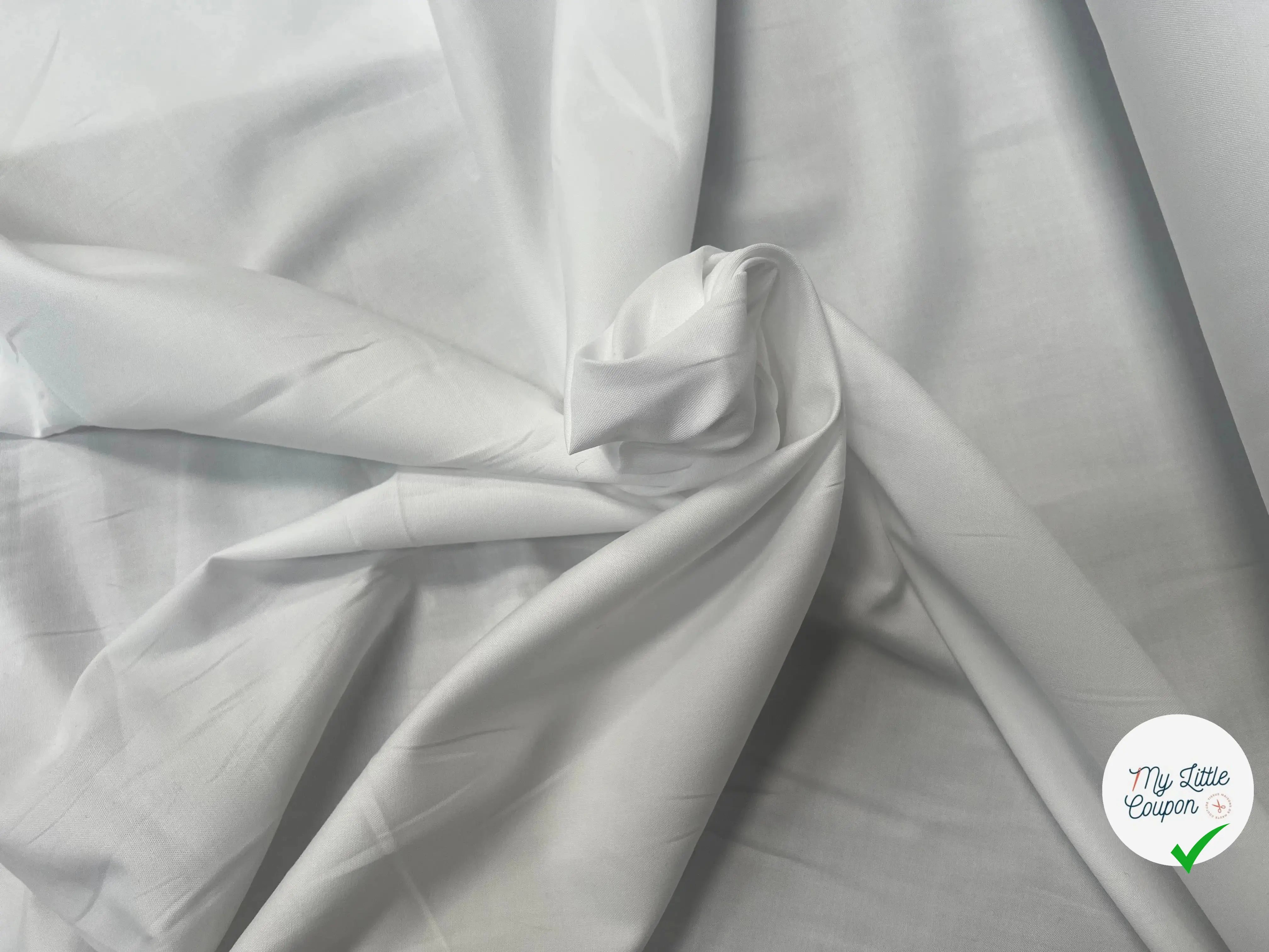 TISSU CHEMISE 100% COTON BLANC - My Little Coupon