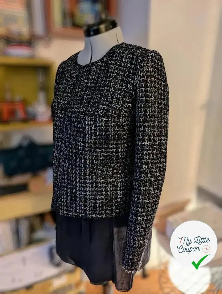 TWEED BLACK & BLUE 19%VISCOSE - My Little Coupon