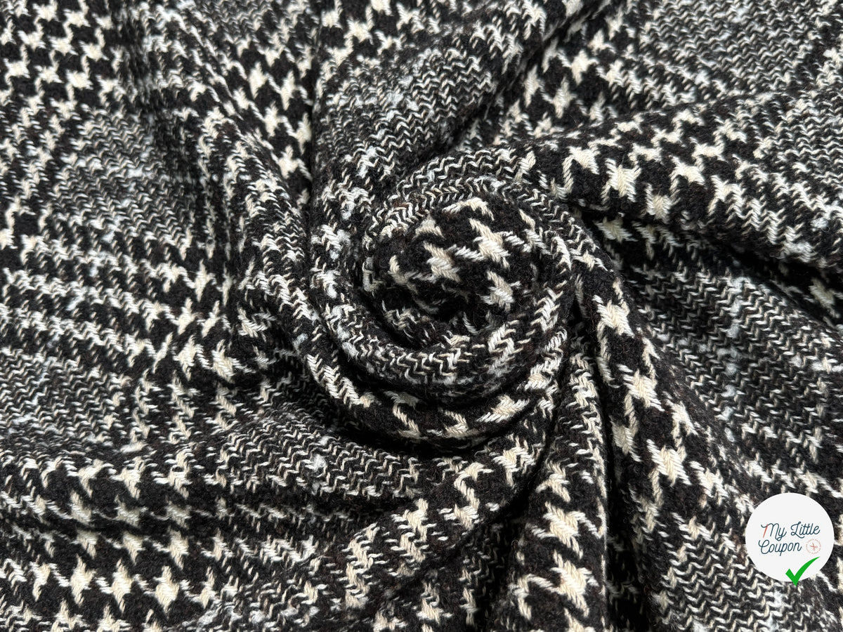 TWEED BLOUCLETTE TEXQUEBEC 25% LAINE NOIRBLANC PIED DE COQ - My Little Coupon