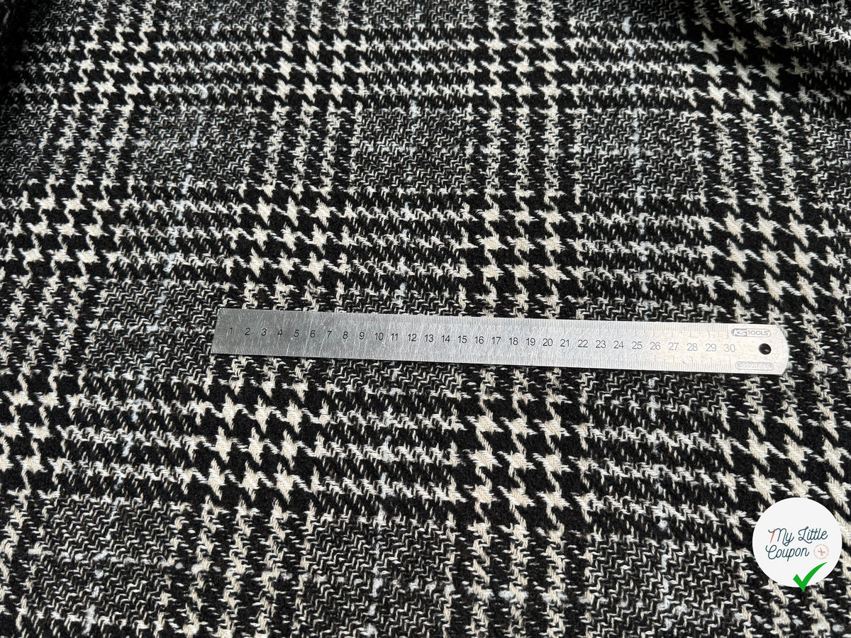TWEED BLOUCLETTE TEXQUEBEC 25% LAINE NOIRBLANC PIED DE COQ - My Little Coupon