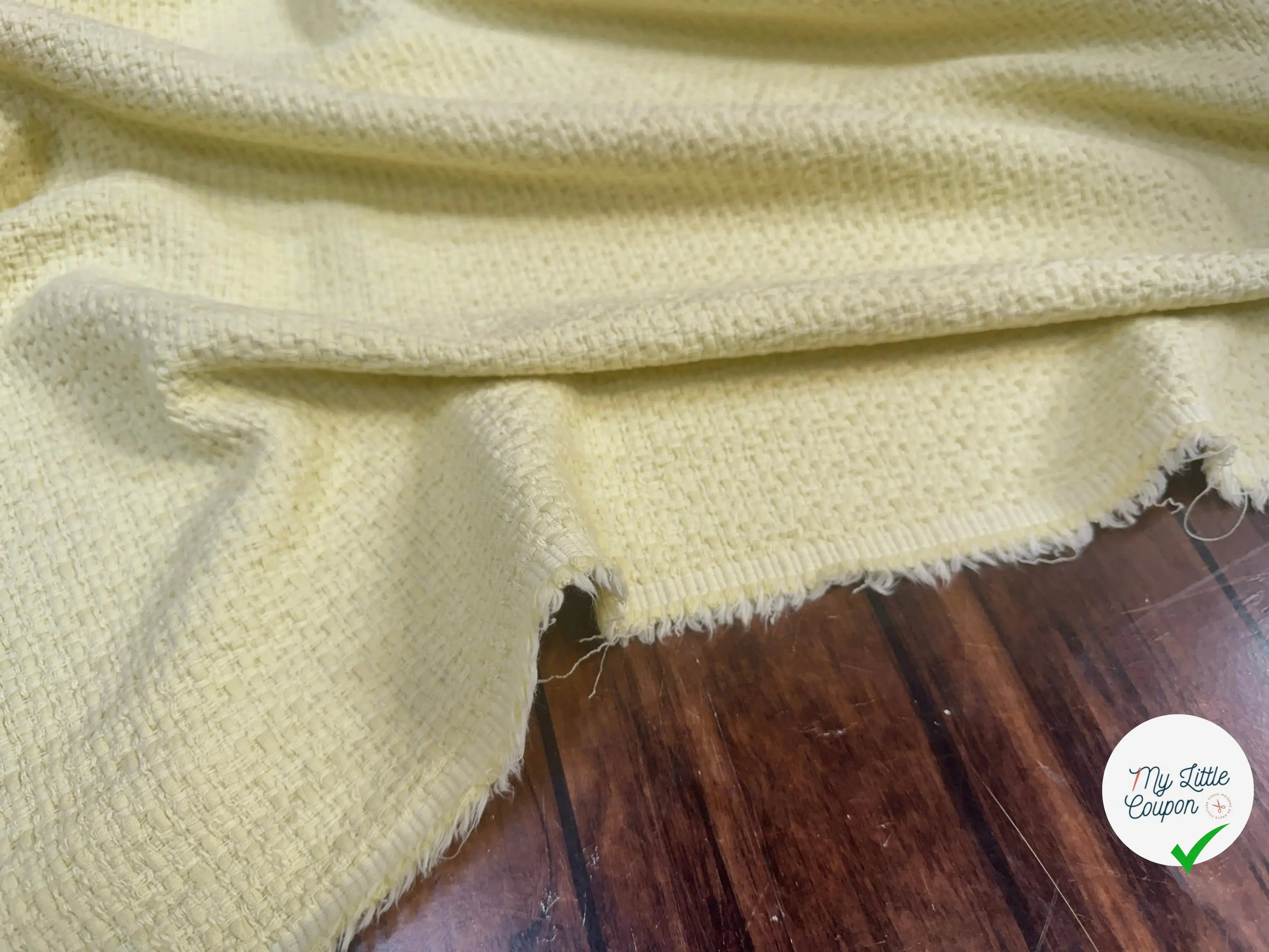 TWEED COTON JAUNE CLAIR 100% COTON - My Little Coupon