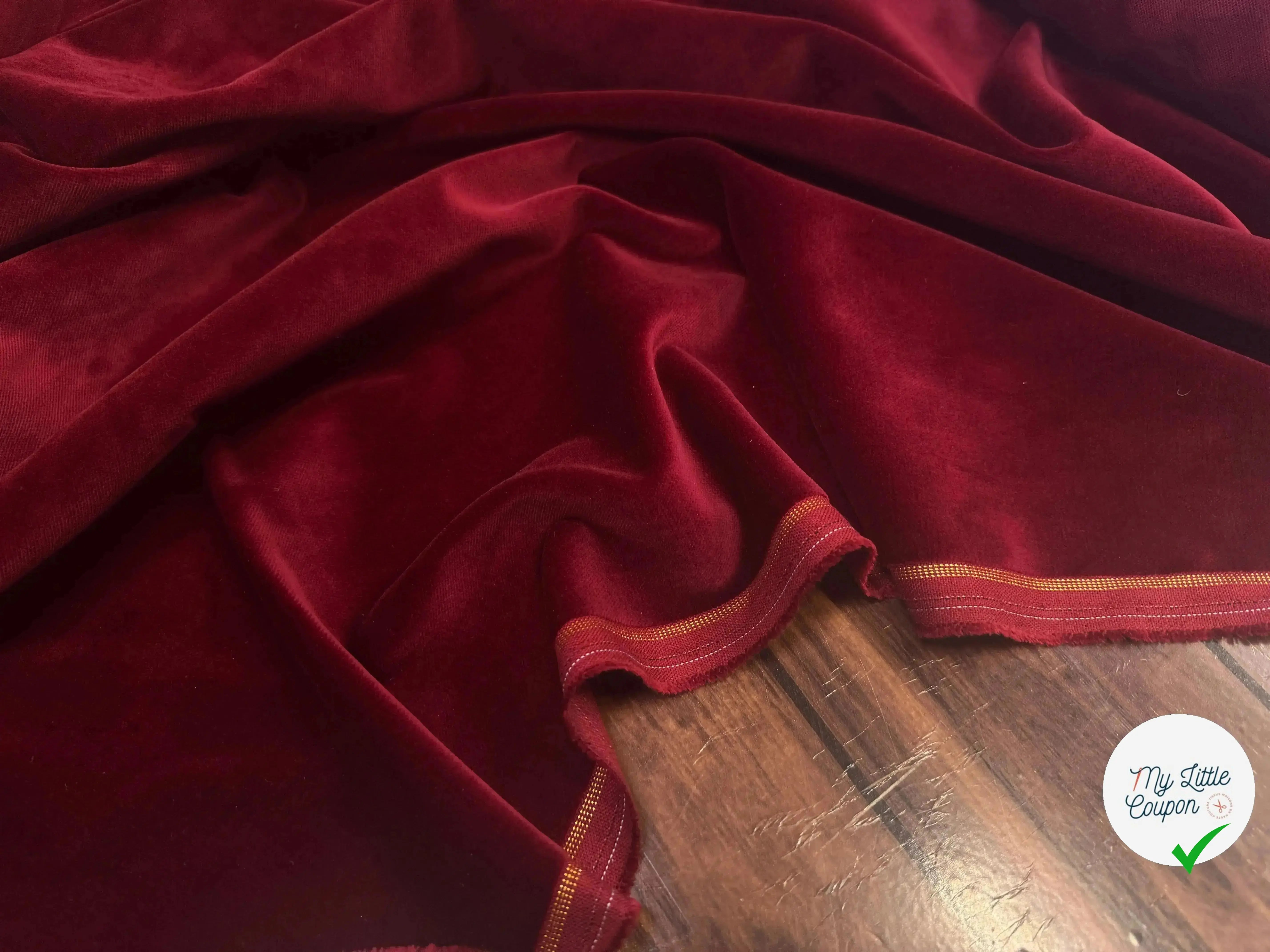 VELOURS DE COTON NIEDIECK ROUGE LIE DE VIN - My Little Coupon