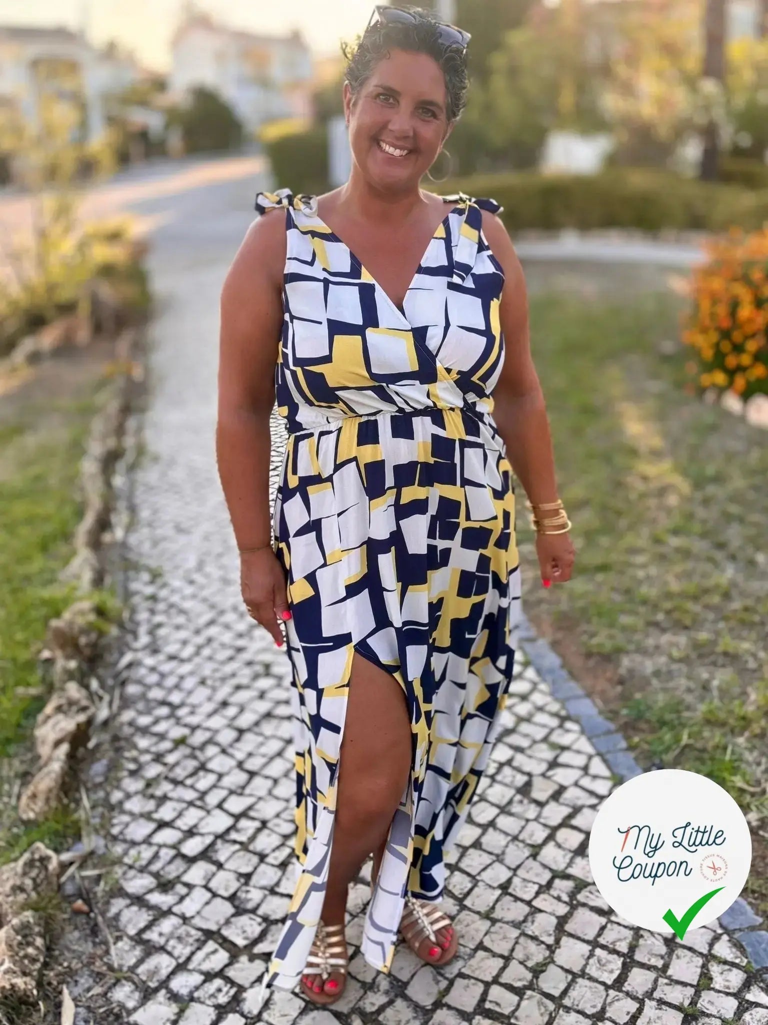 VISCOSE GÉOMETRIE IMPARFAITE DE BLEU & JAUNE - My Little Coupon