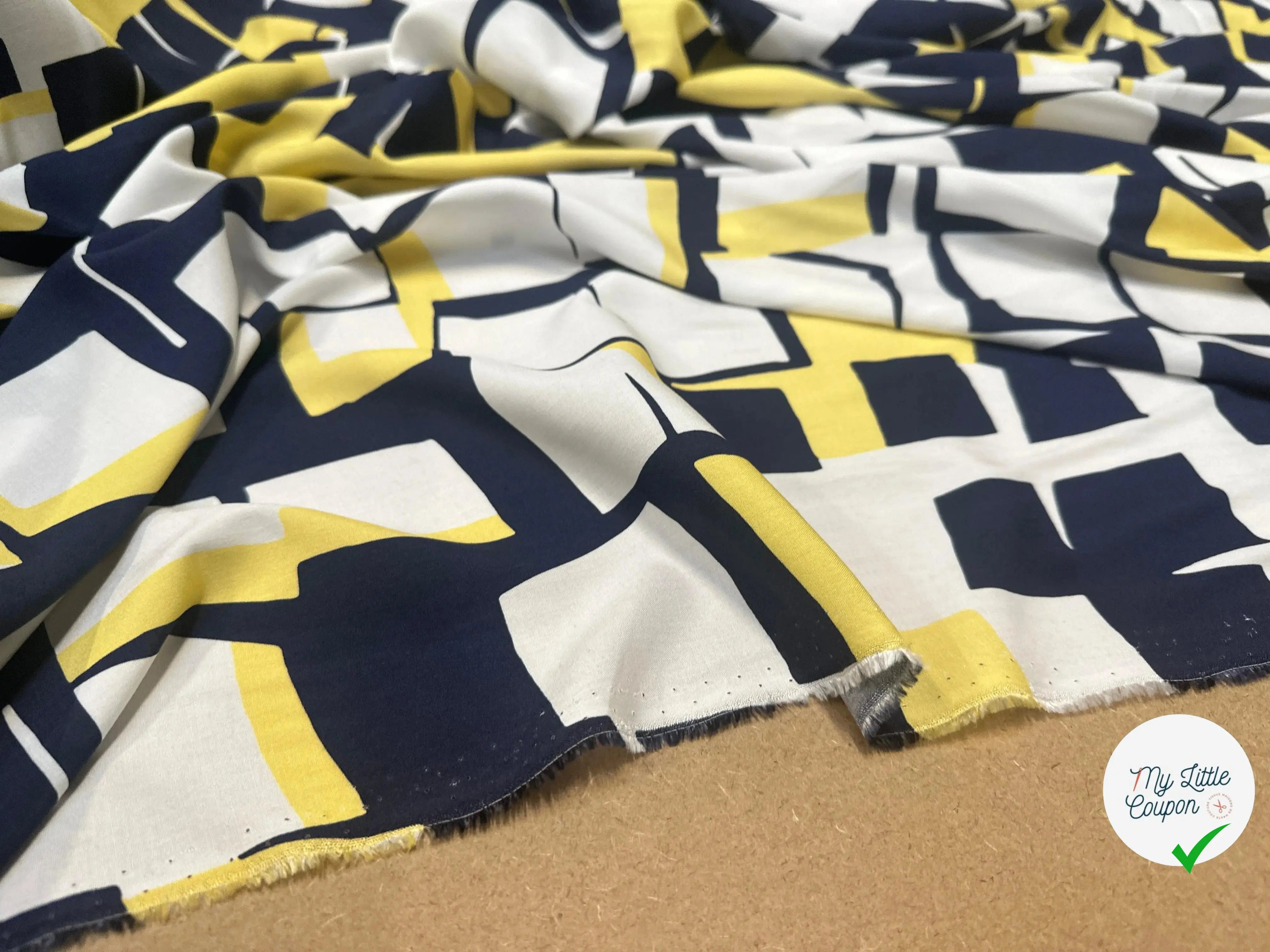VISCOSE GÉOMETRIE IMPARFAITE DE BLEU & JAUNE - My Little Coupon