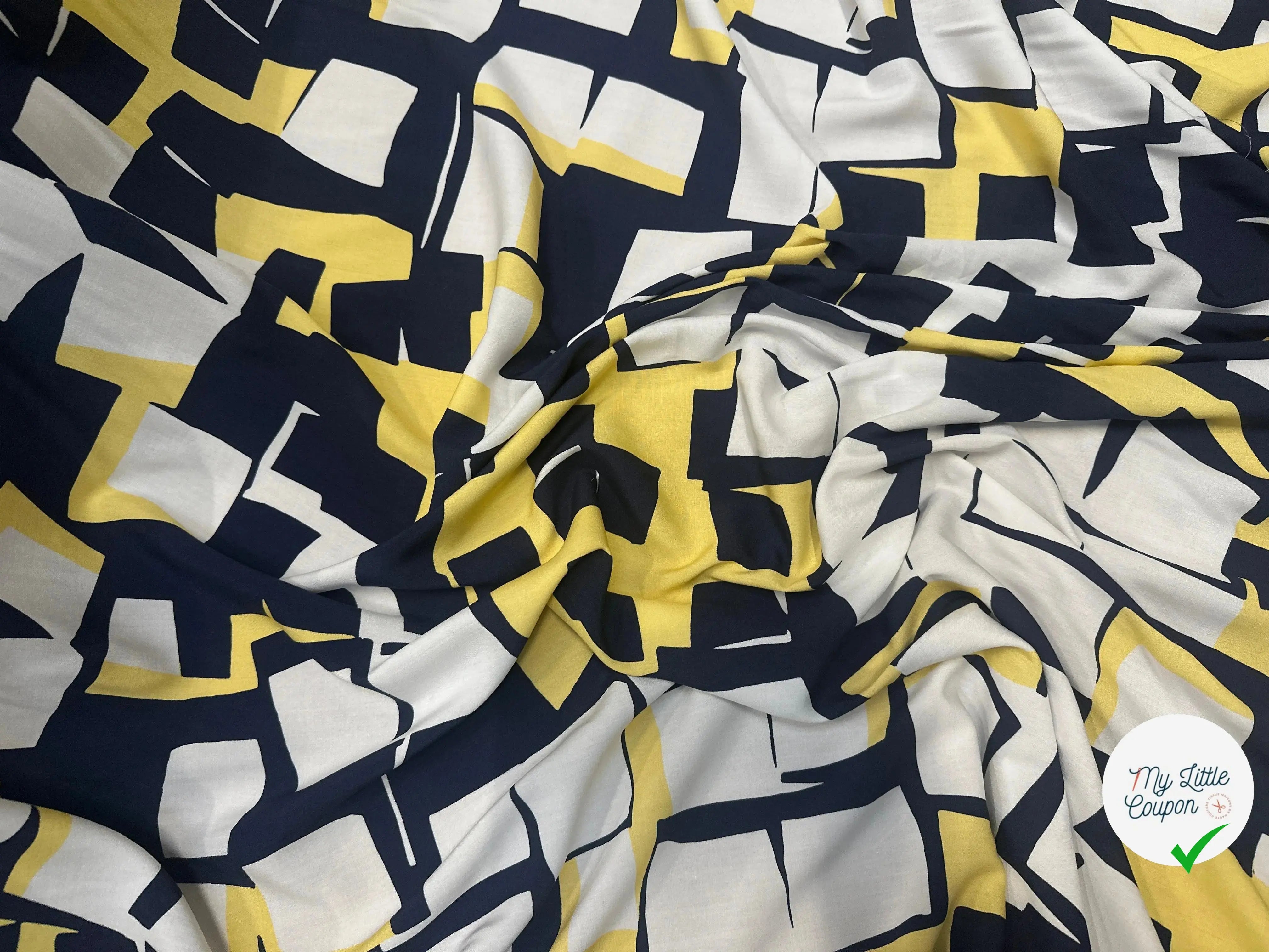 VISCOSE GÉOMETRIE IMPARFAITE DE BLEU & JAUNE - My Little Coupon